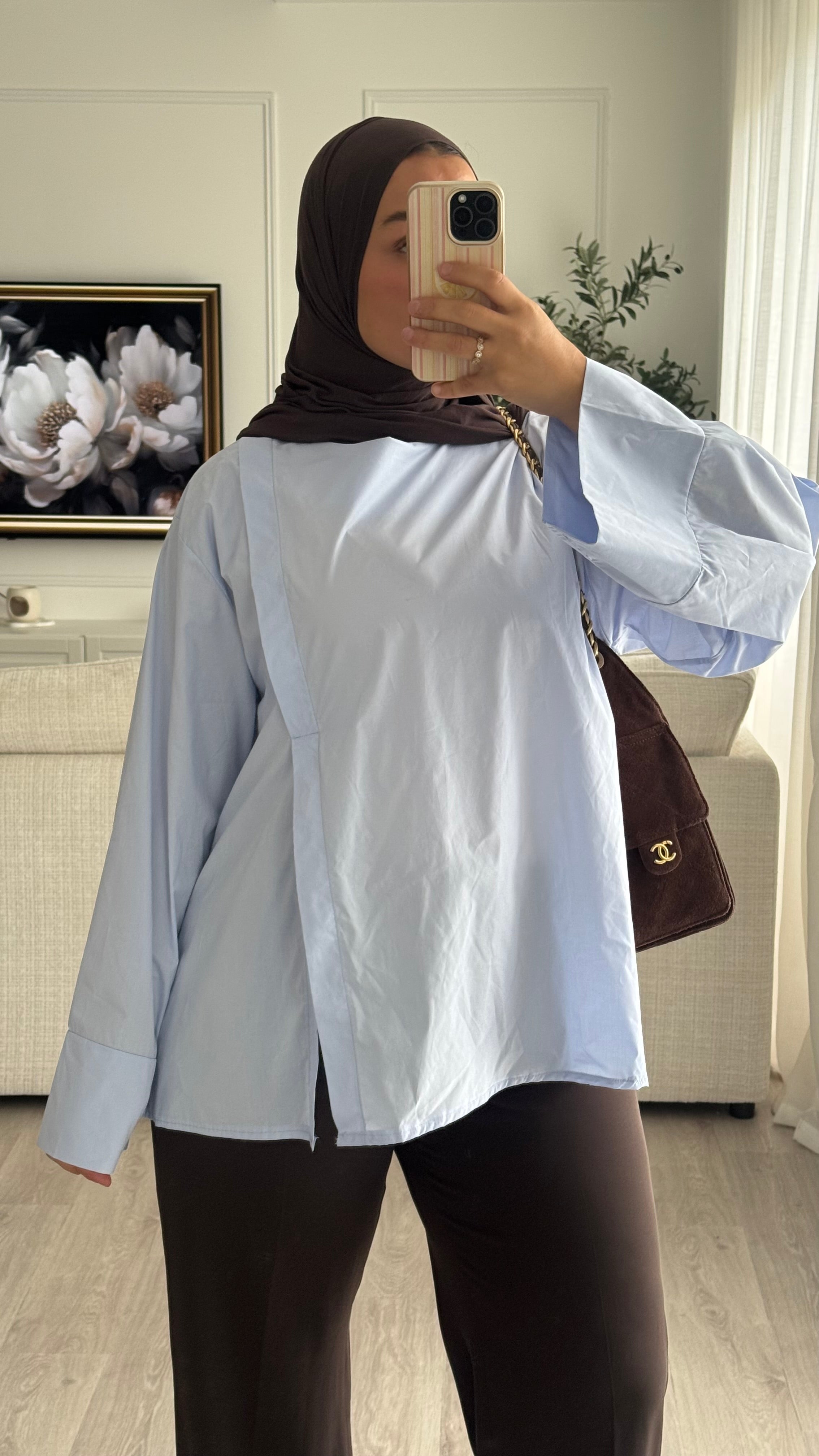 Blouse fentes | bleu