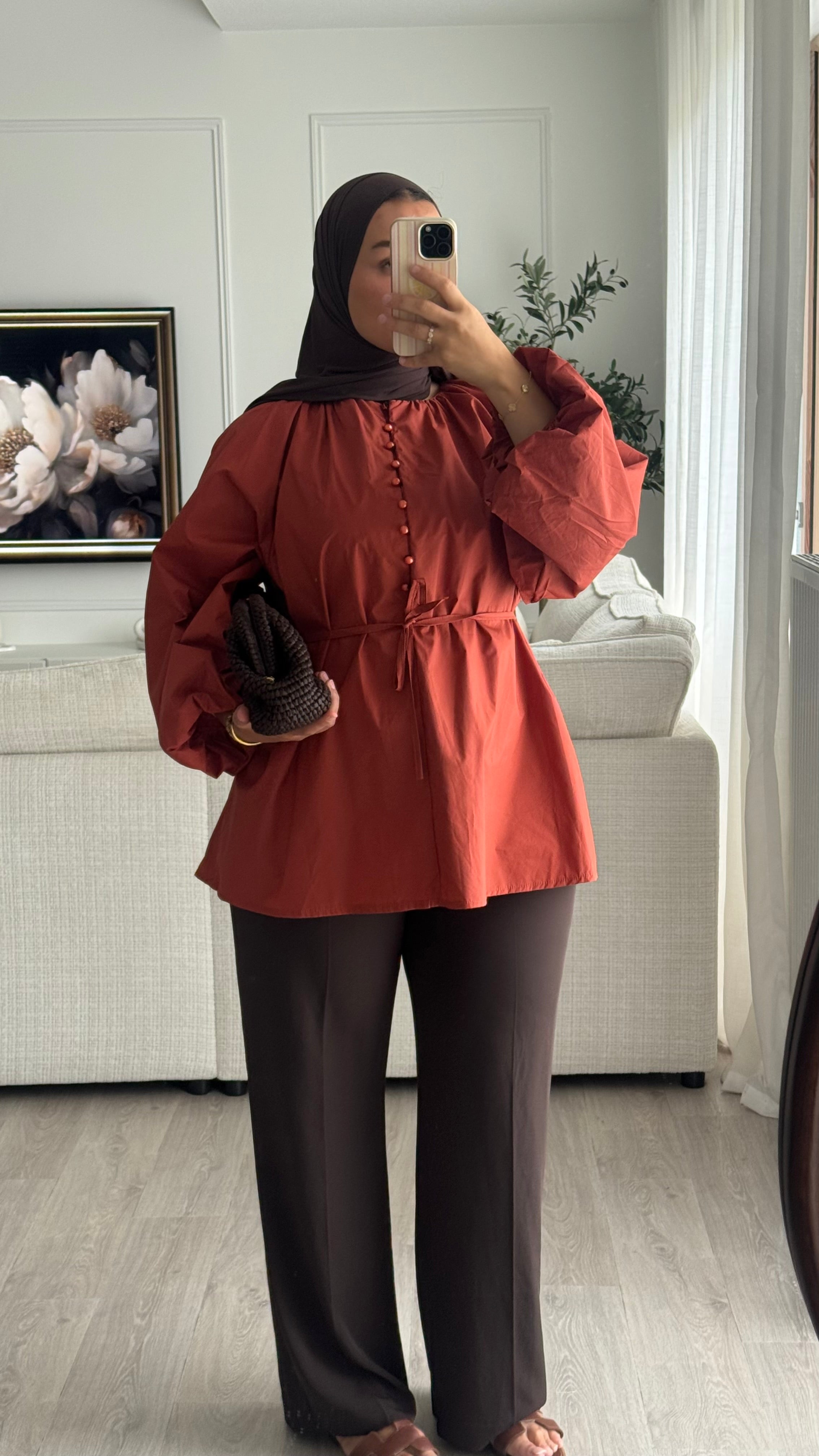 Blouse 100% cotton | terracota