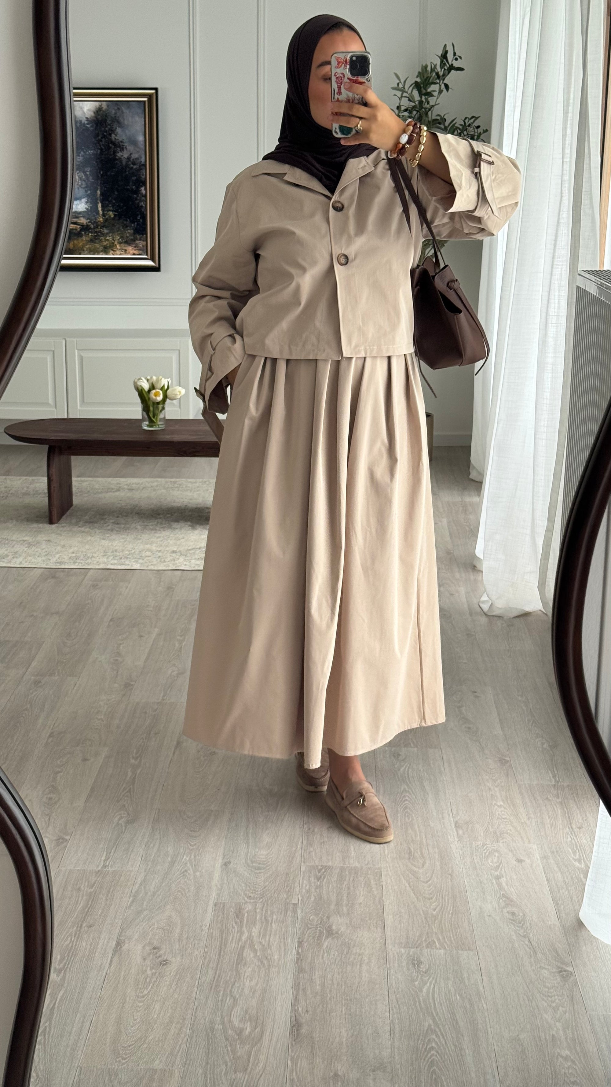 Ensemble jupe Trench | Beige