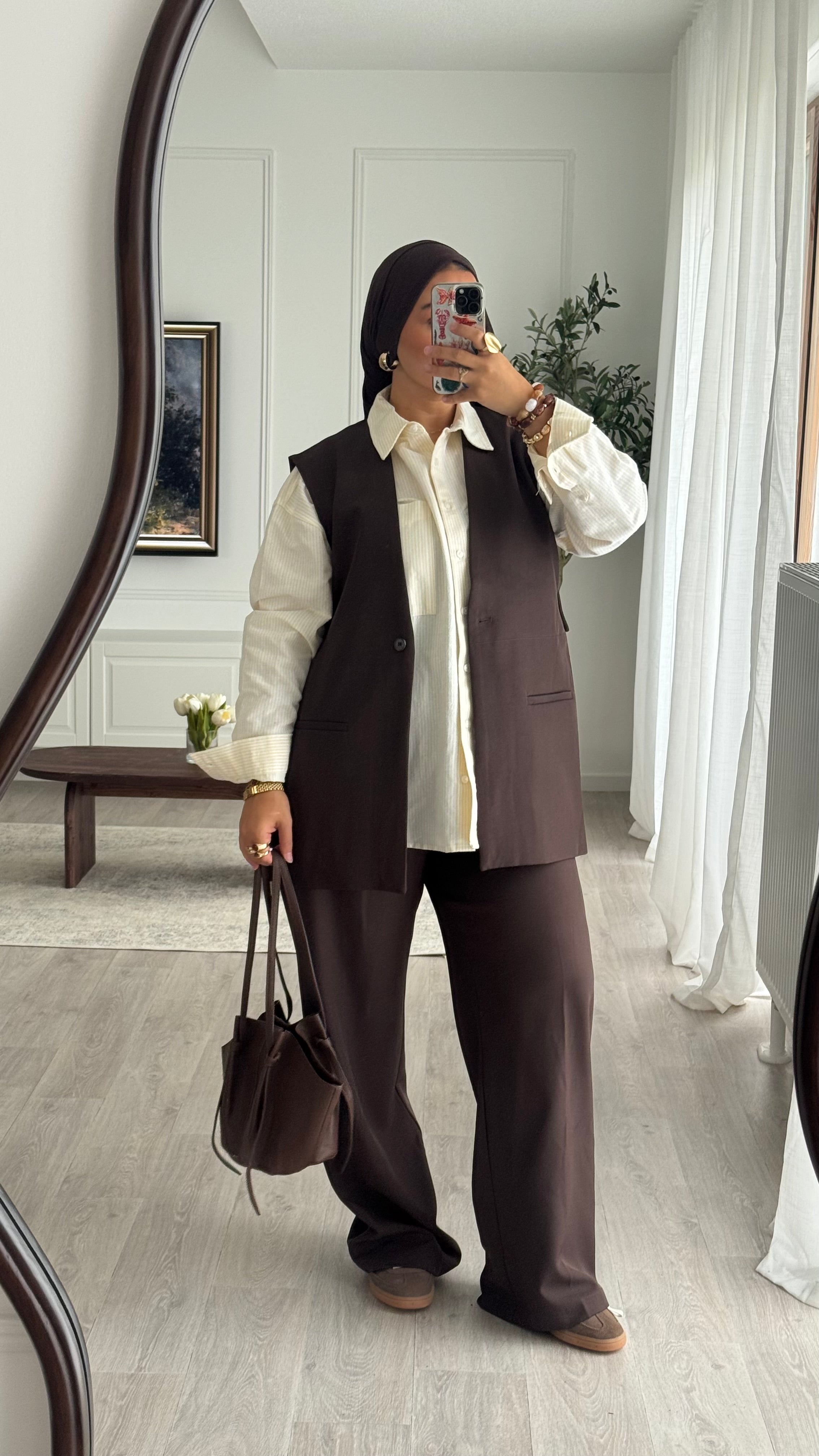 Aida sleeveless blazer | Chocolate