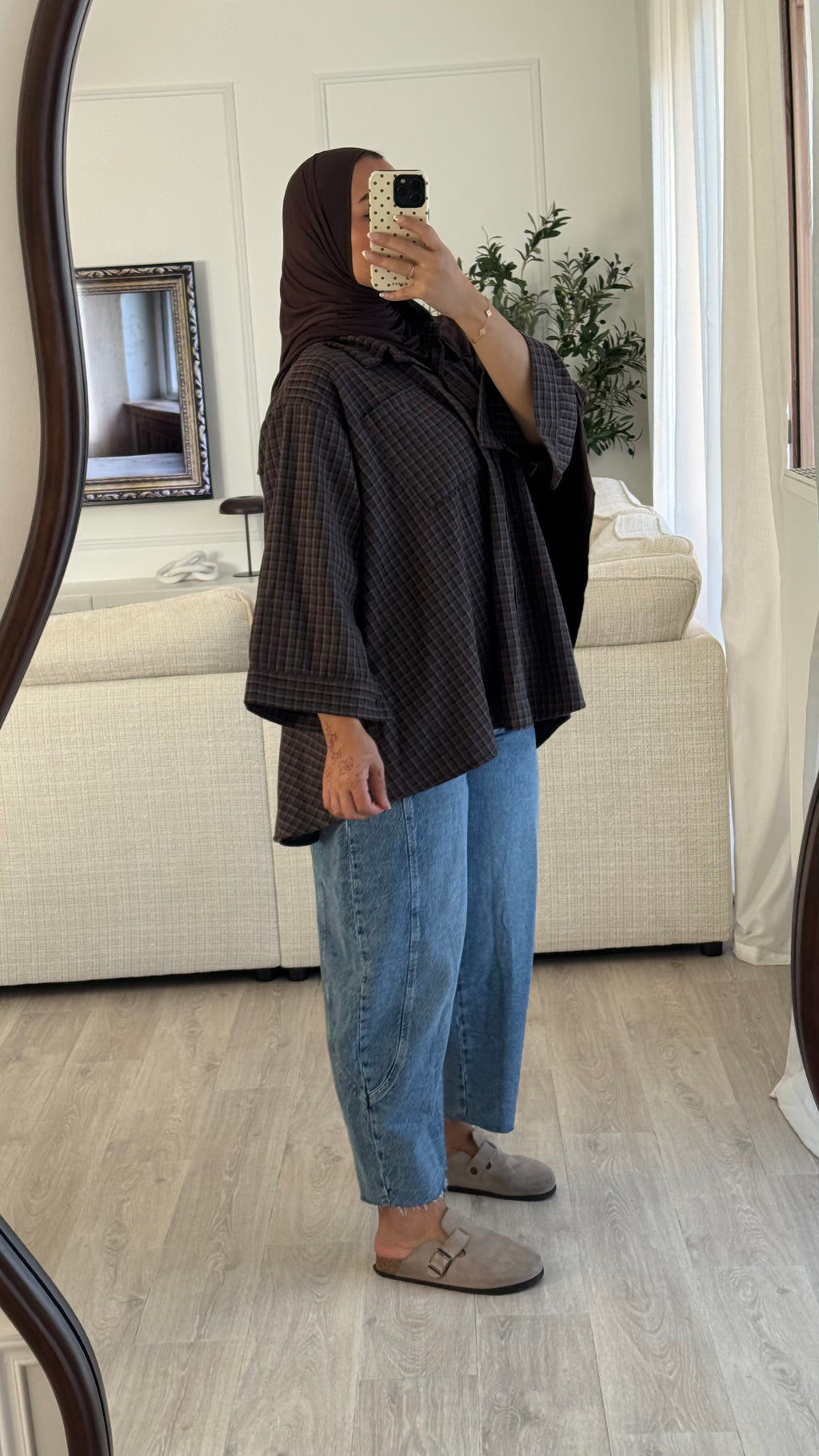 Chemise Oversize à carreaux | chocolat