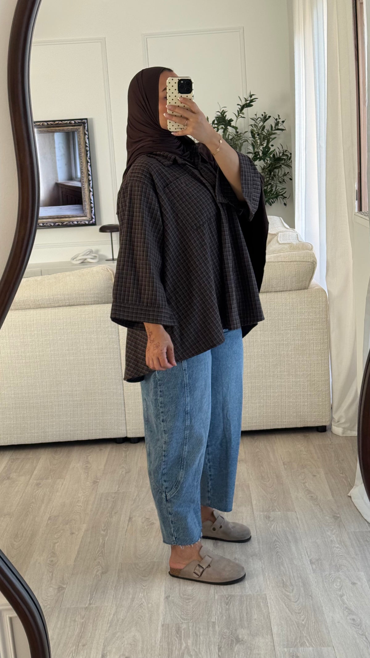 Chemise Oversize à carreaux | chocolat