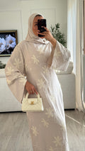 Robe brodée | Beige