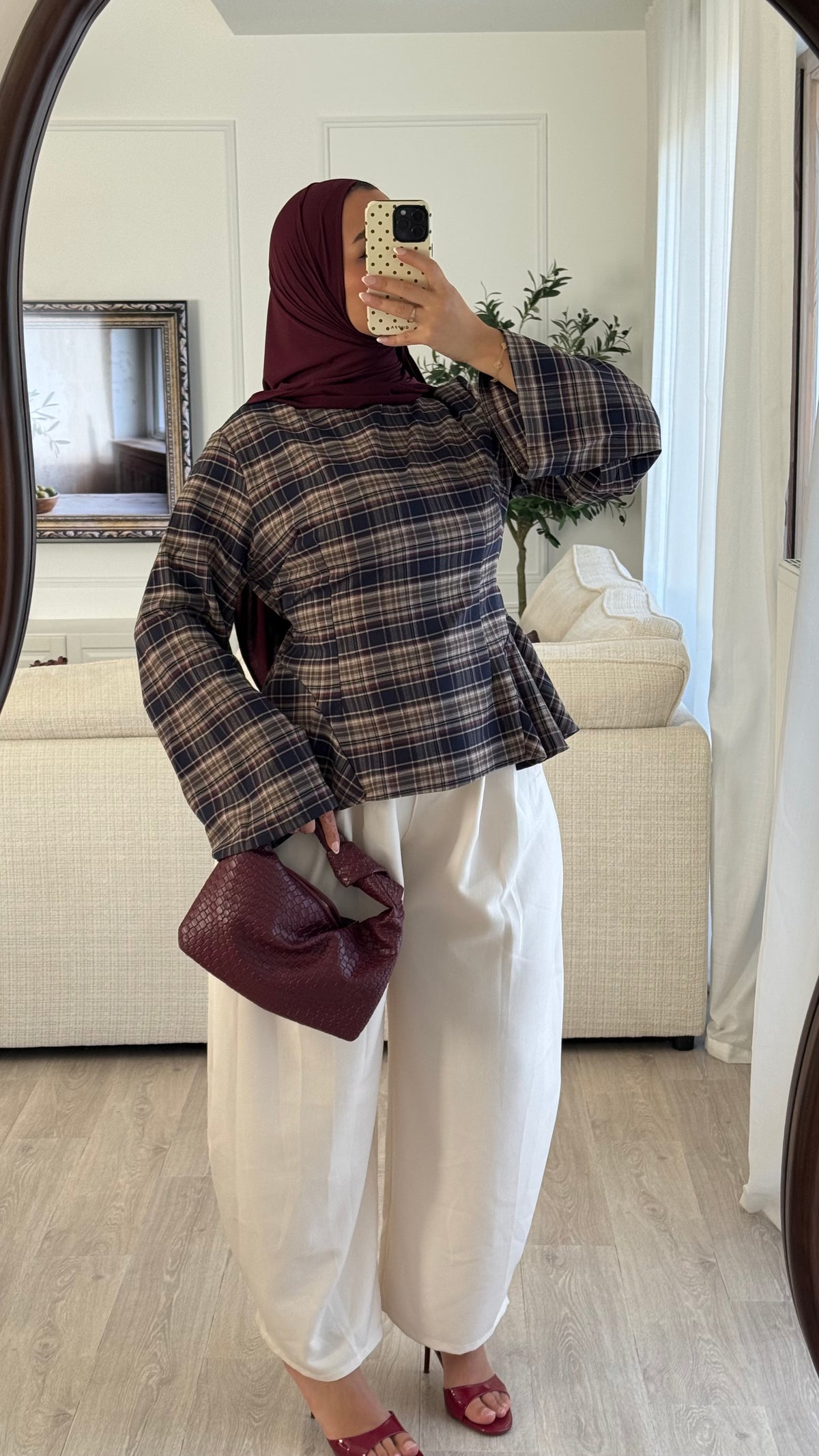 Blouse Peplum | à Carreaux