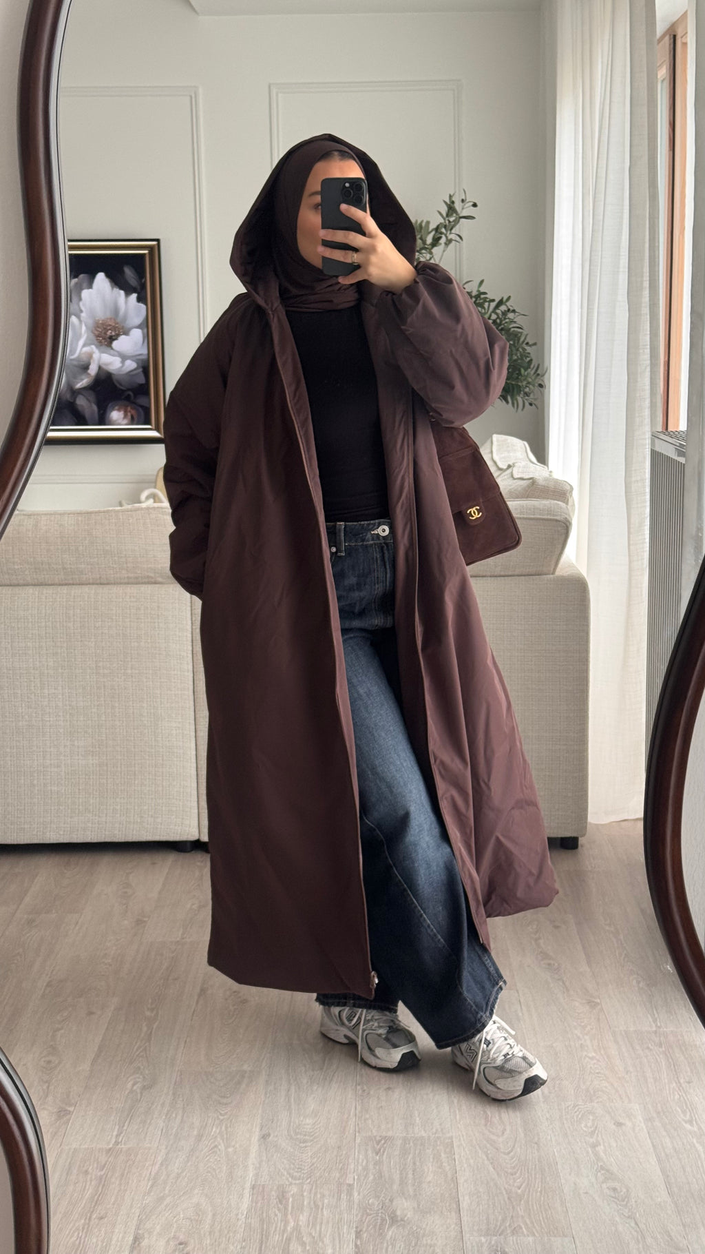 Doudoune longue | Chocolat