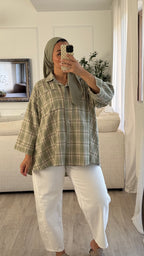 Chemise Oversize à carreaux | Sauge