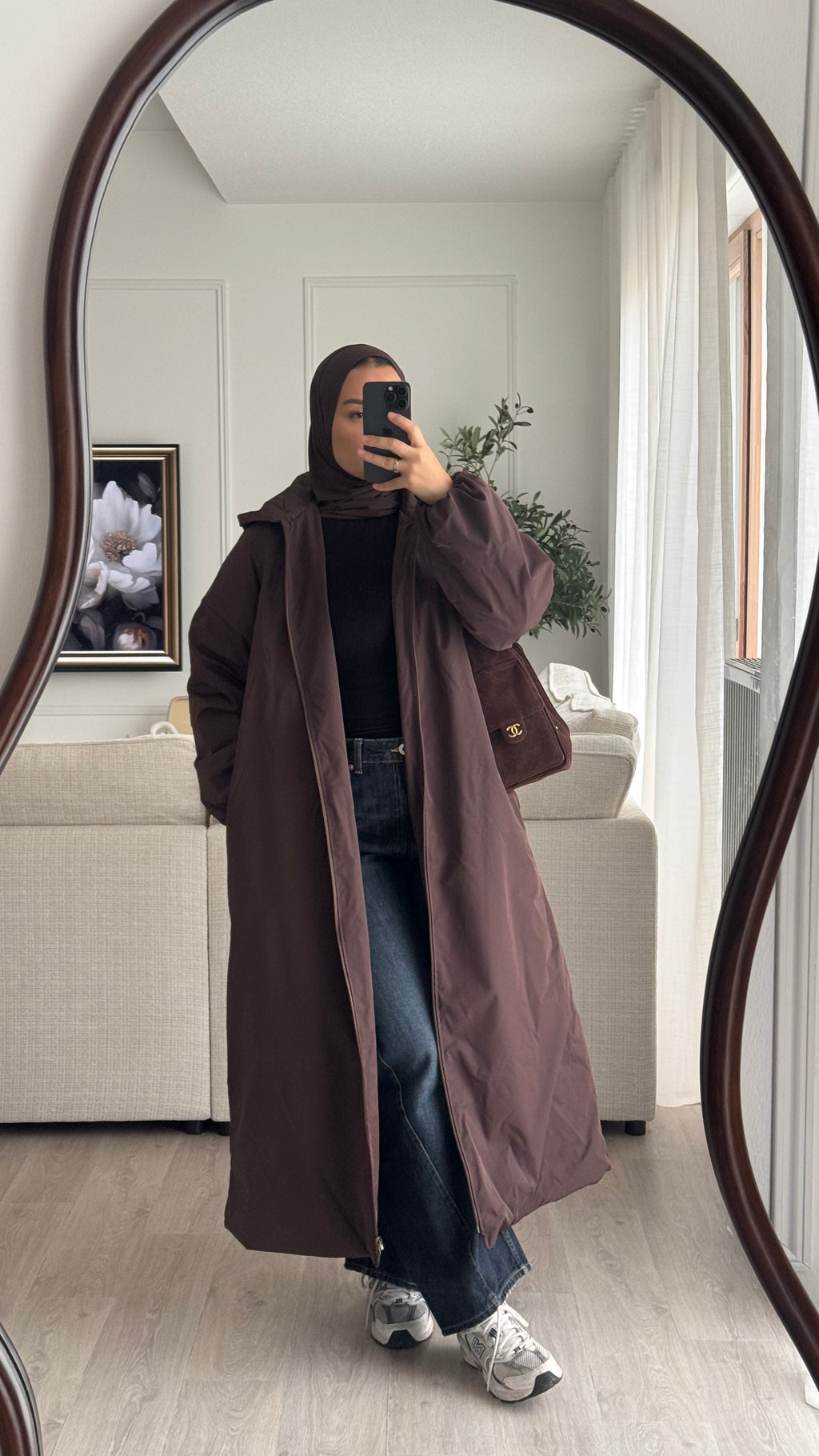 Doudoune longue | Chocolat