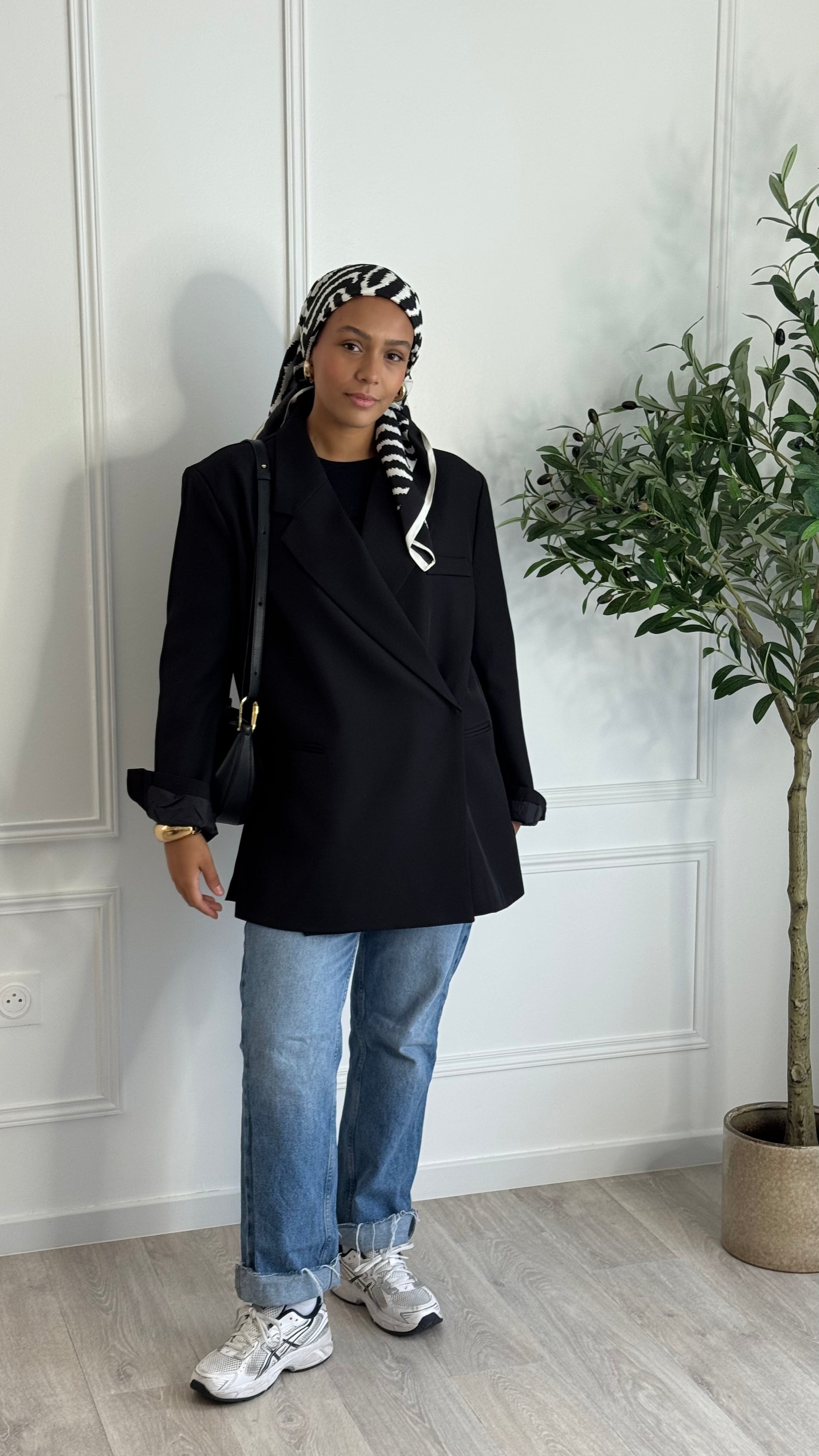 Blazer croisée oversize l Noir