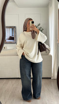 T-shirt Oversize en modal | Blanc cassé