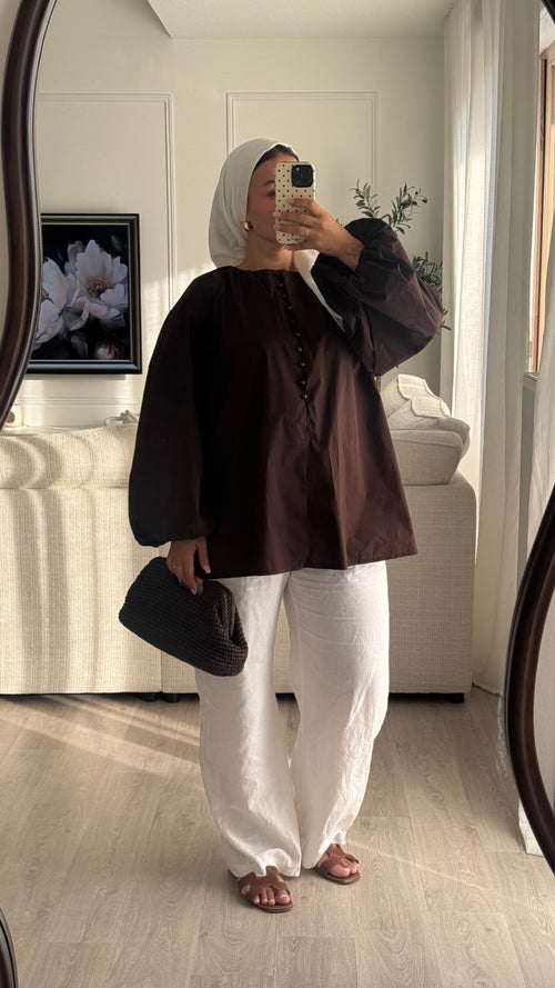 Blouse 100% cotton | Chocolat