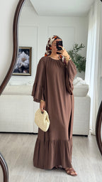 Robe à volant | Marron