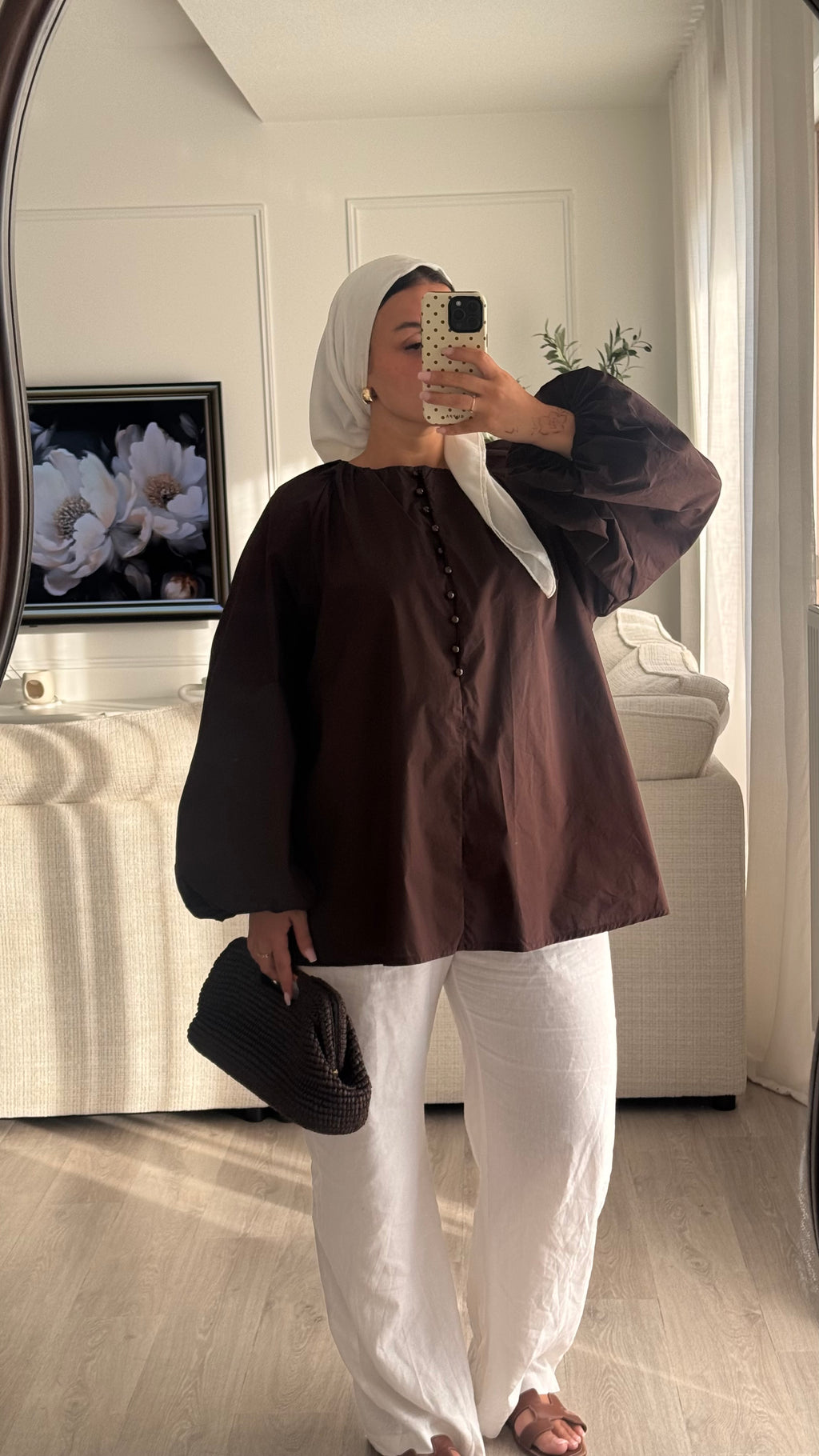 Blouse 100% cotton | Chocolat