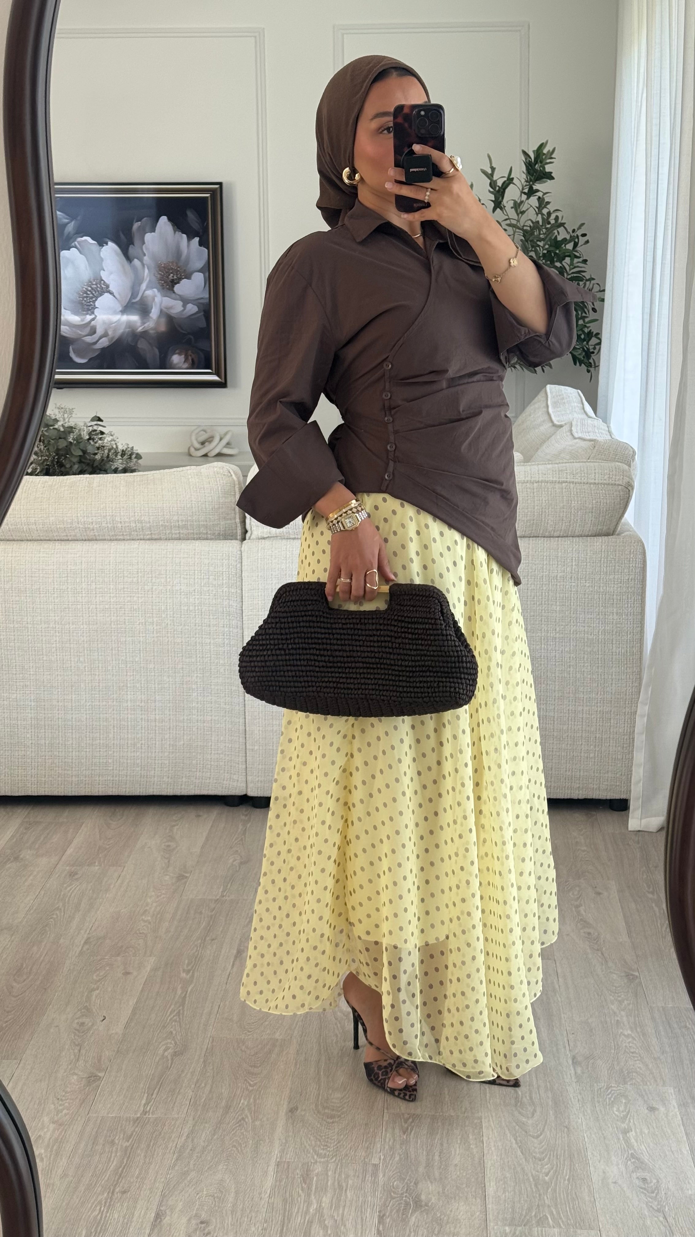 Jupe Organza pois  | Jaune