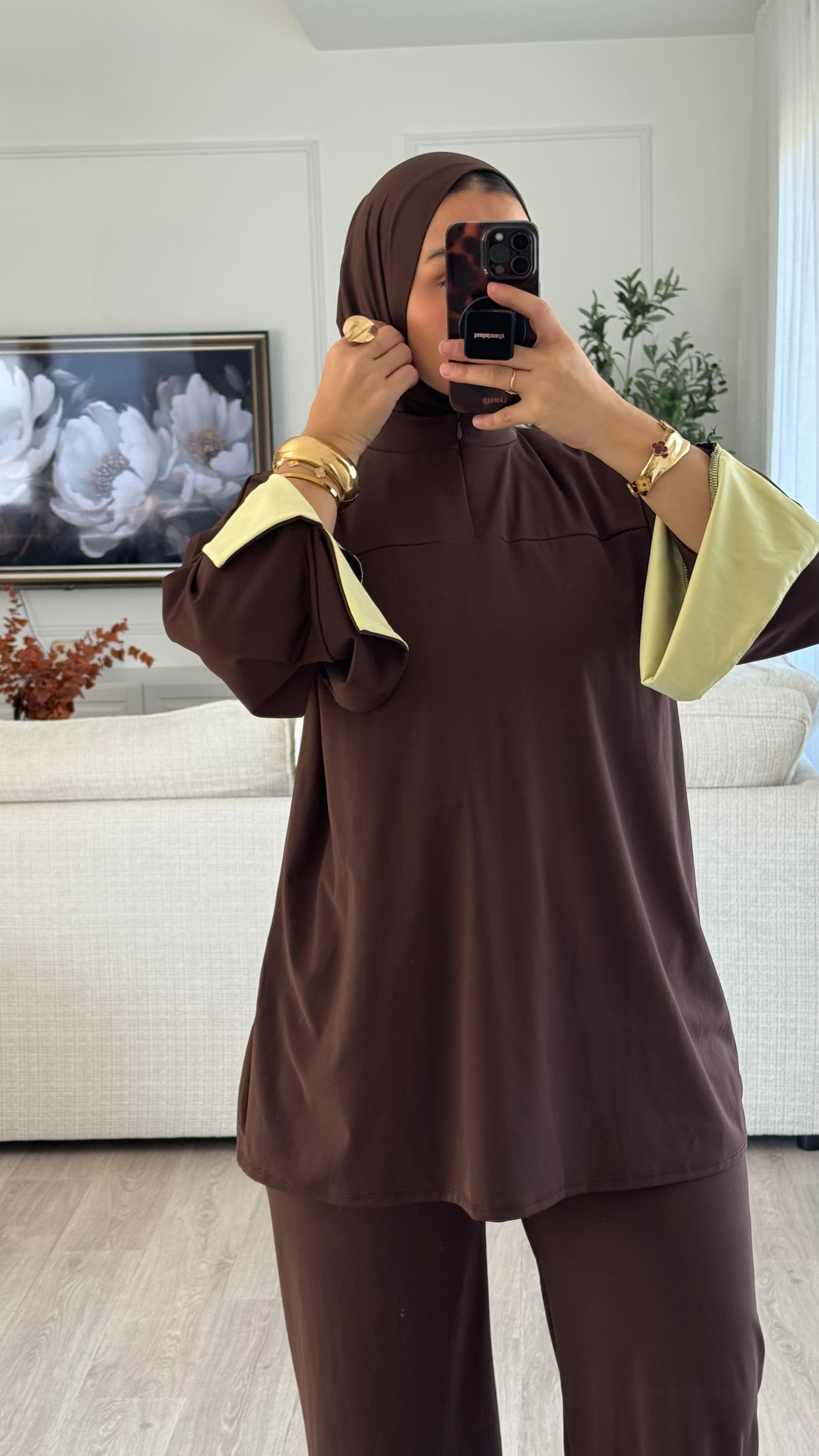 Burkini Lycia | Chocolat - Jaune