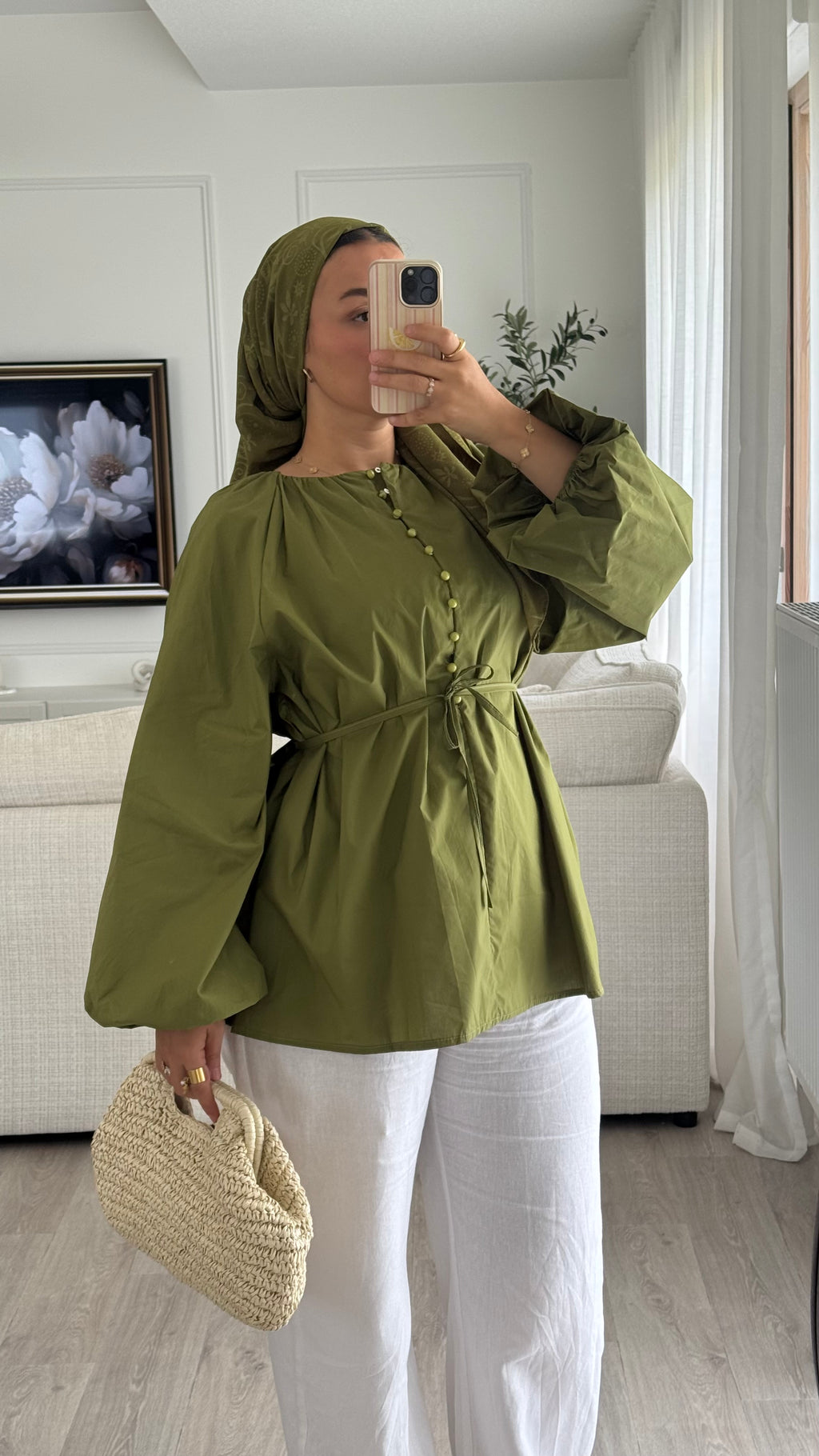 Blouse 100% cotton | Olive