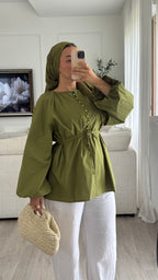 Blouse 100% cotton | Olive