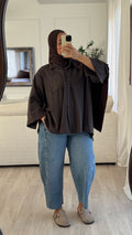 Chemise Oversize à carreaux | chocolat