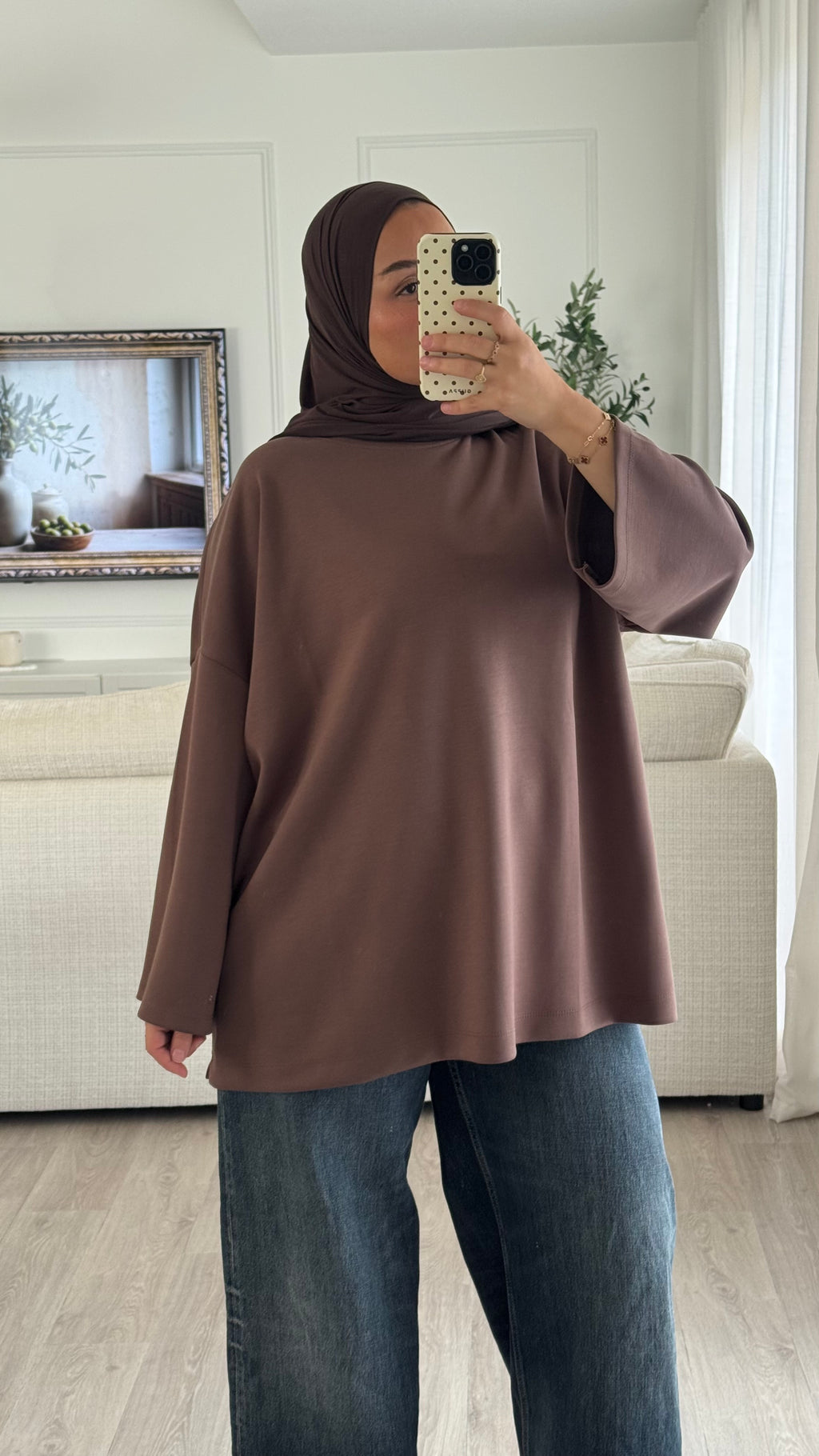 T-shirt Oversize en modal | Marron
