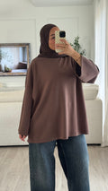 T-shirt Oversize en modal | Marron