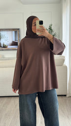 T-shirt Oversize en modal | Marron
