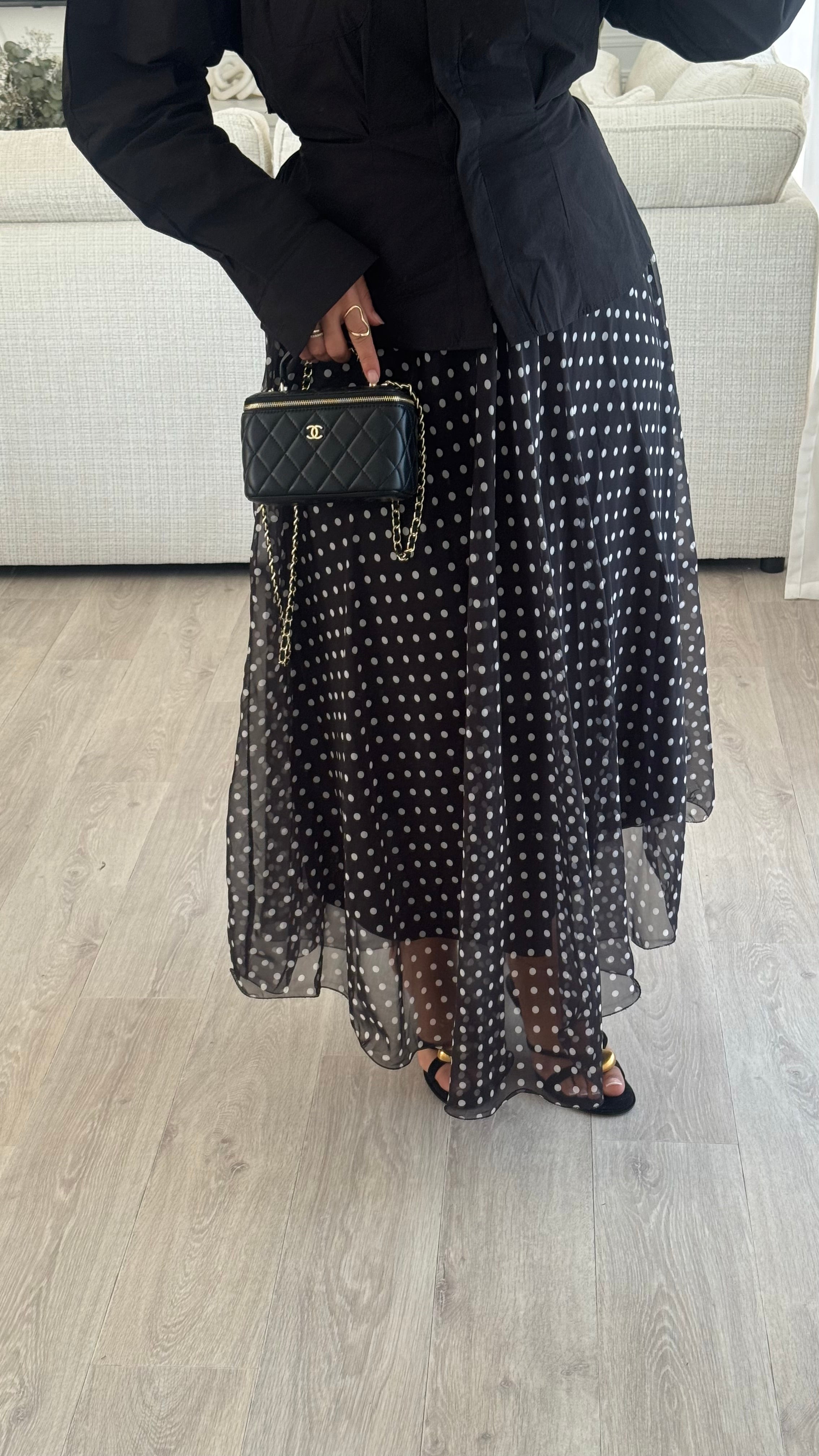Jupe Organza pois  | Noir