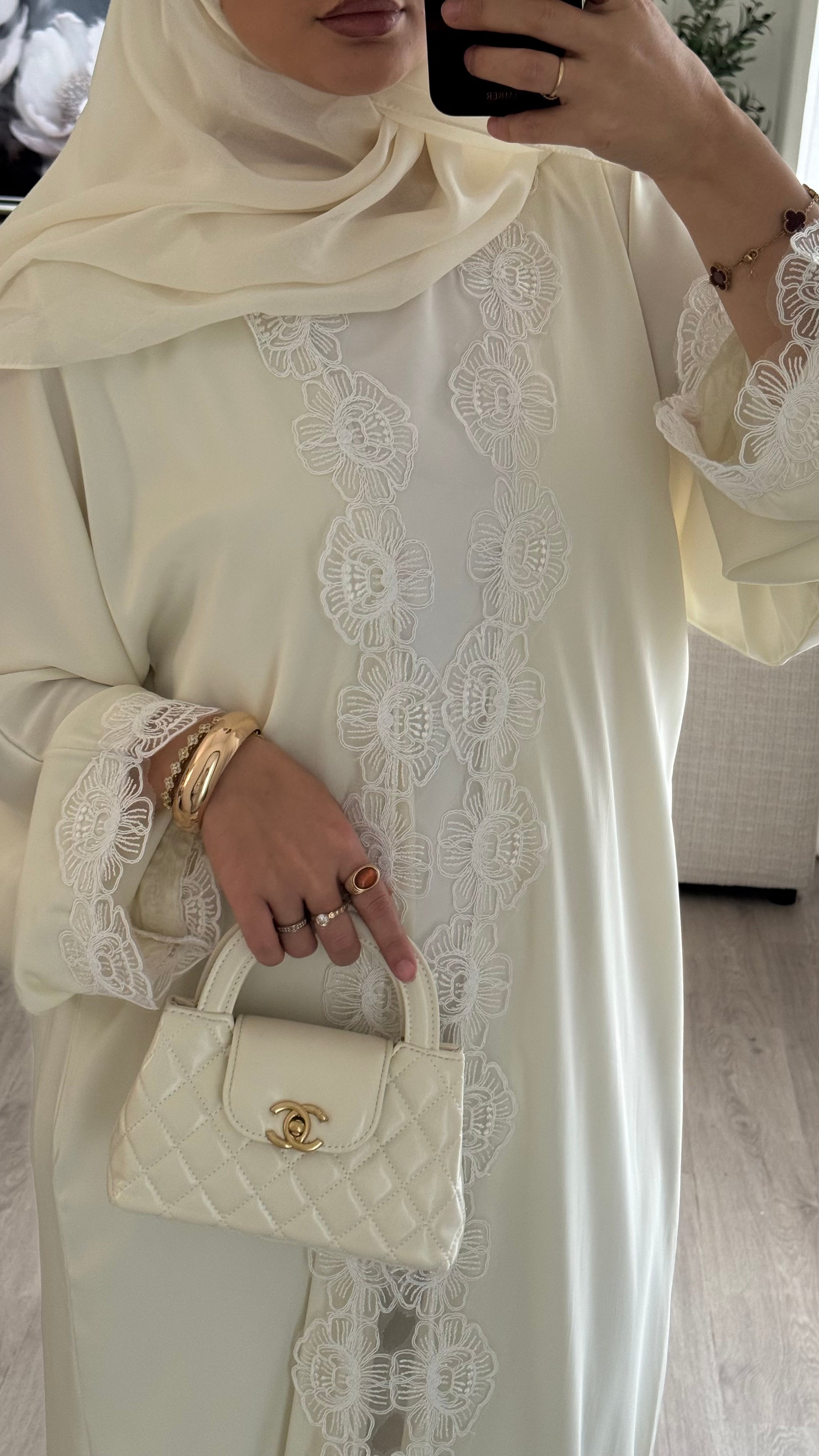 Abaya Al Maha | Écru [ Édition spéciale – Création Dubaï]