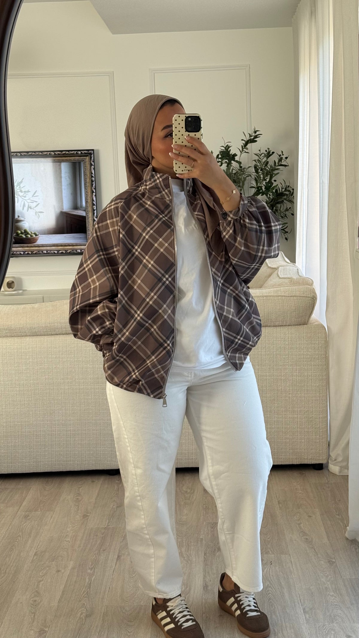 Bombers à carreaux | Taupe