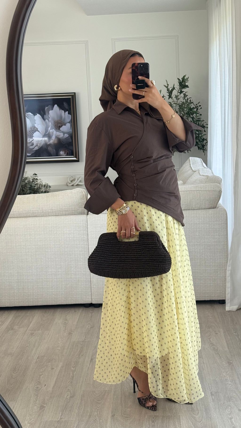 Jupe Organza pois  | Jaune