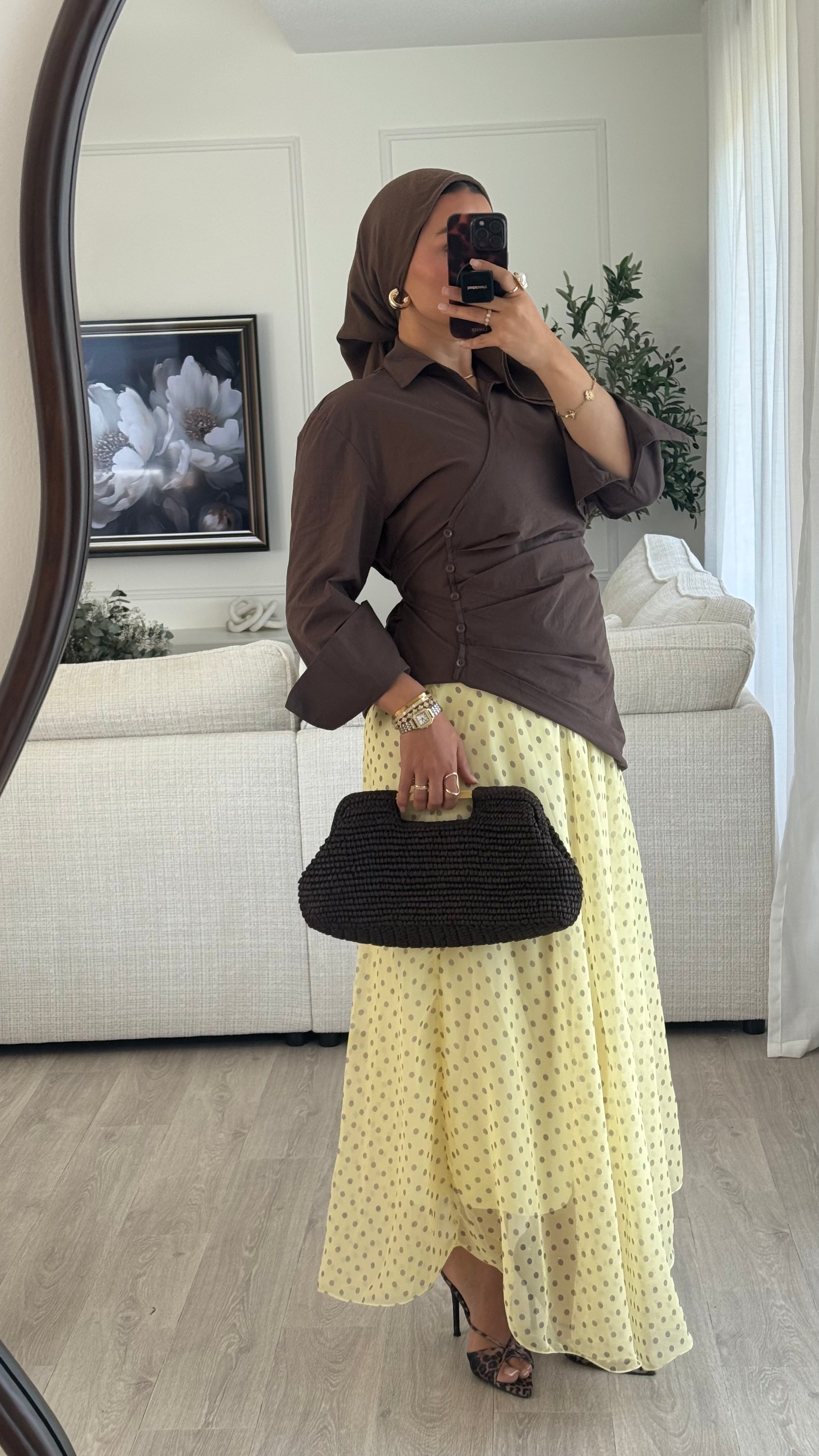 Jupe Organza pois  | Jaune
