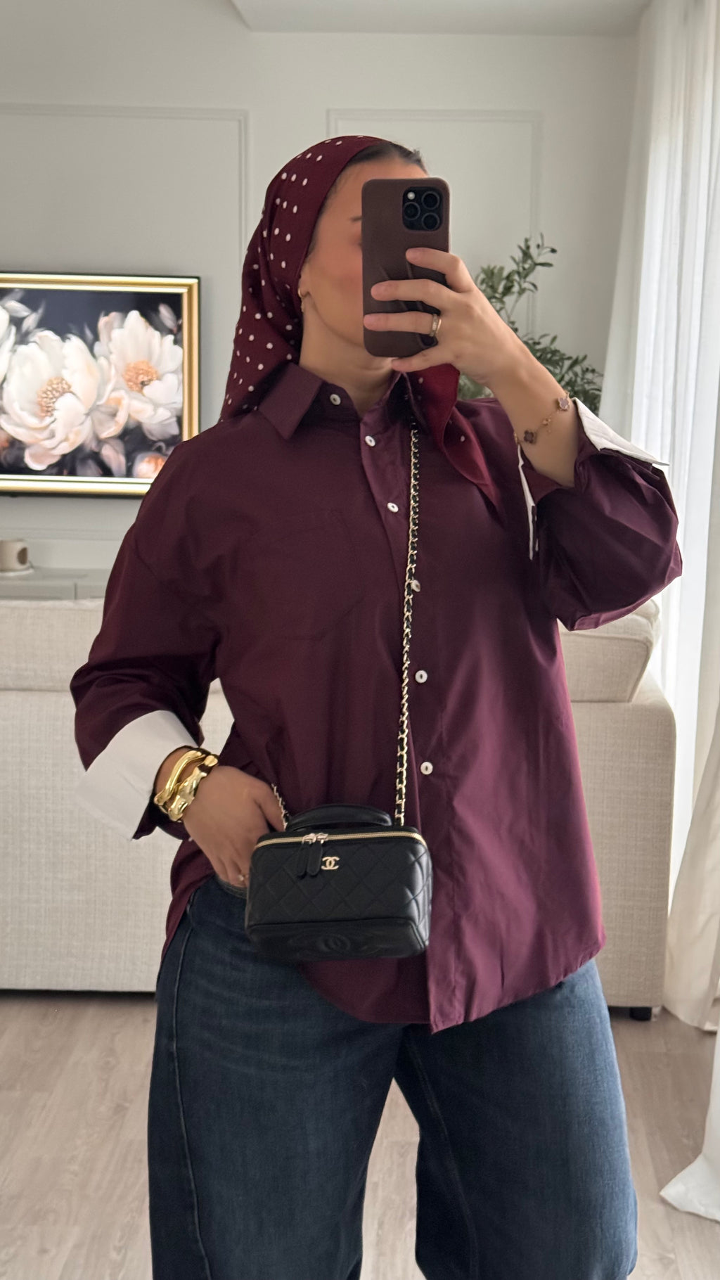 Chemise Oversize à revers | Bordeaux