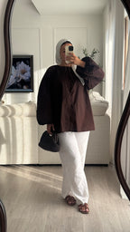 Blouse 100% cotton | Chocolat