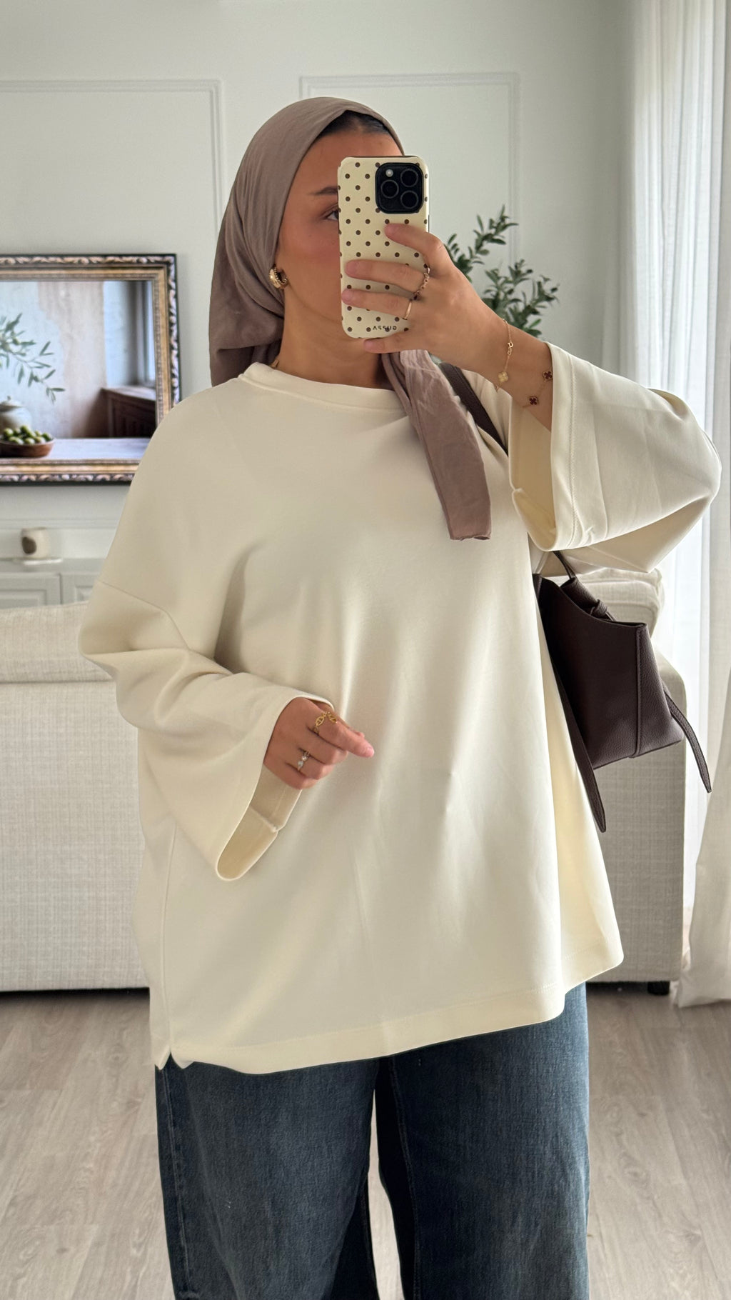 T-shirt Oversize en modal | Blanc cassé