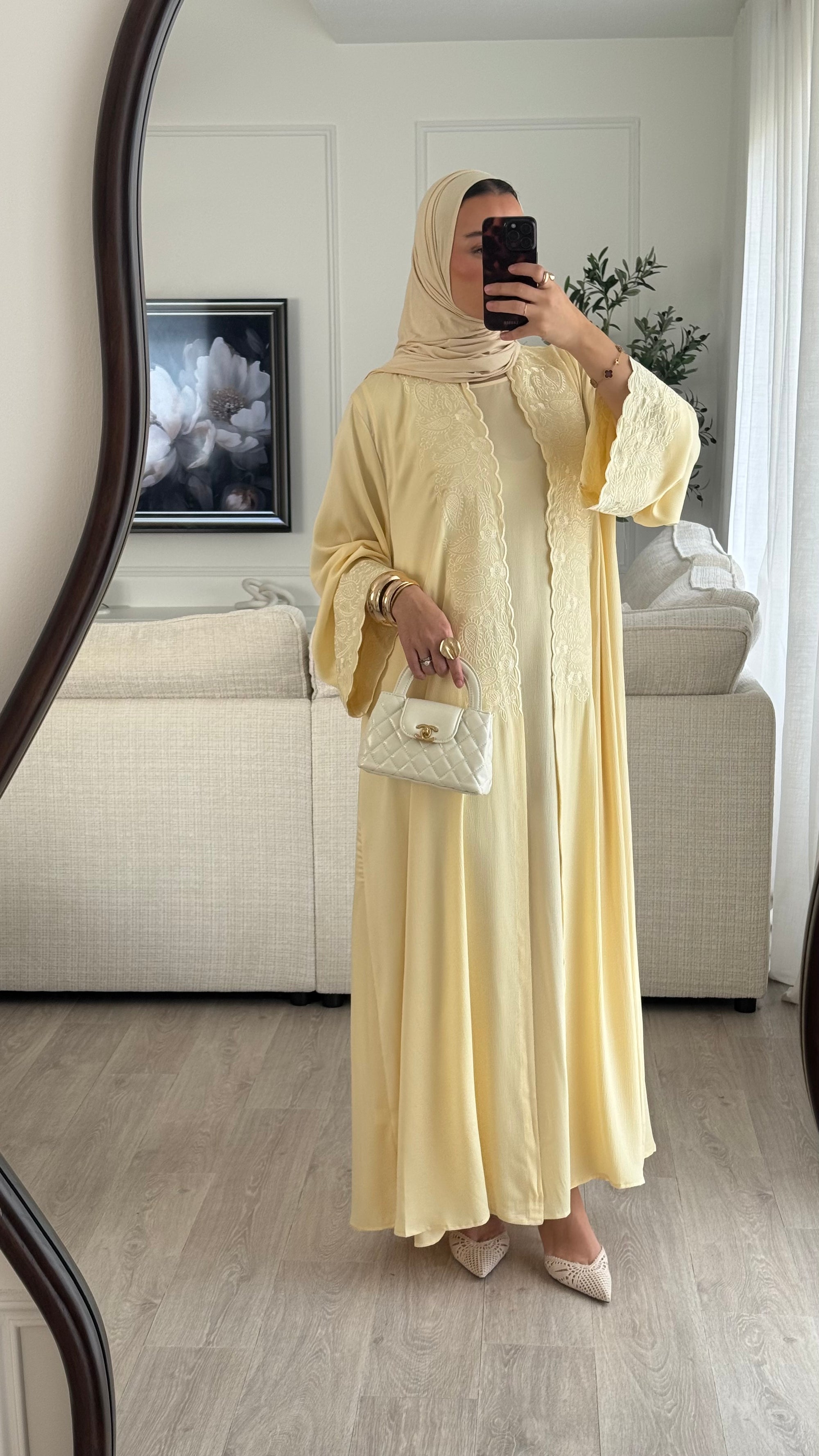 Ensemble Abaya Jawhara | Jaune