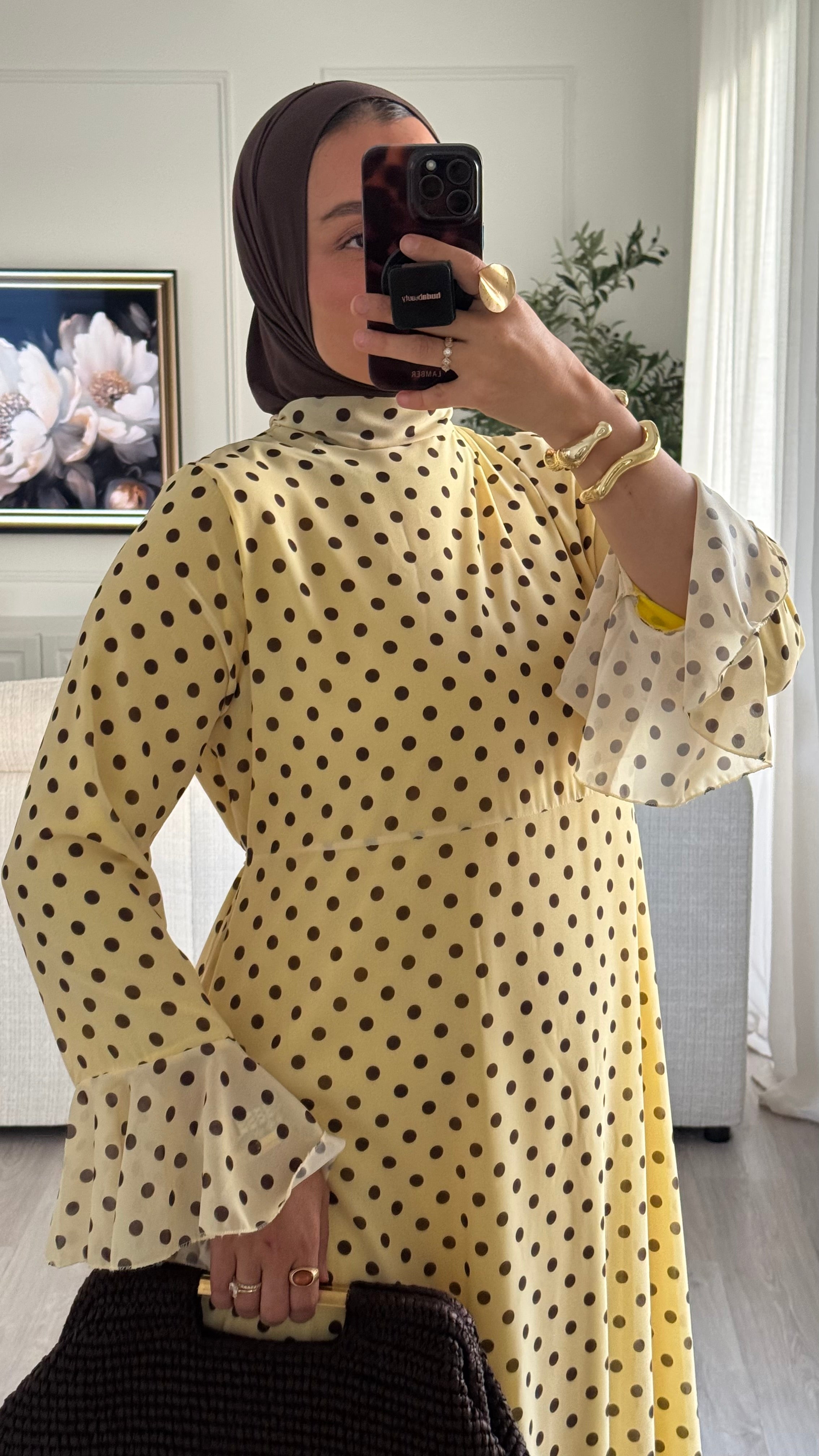 Robe à pois Kayna | Jaune
