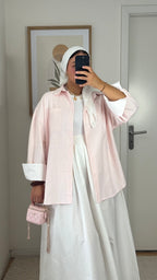 Chemise oversize rayée | rose