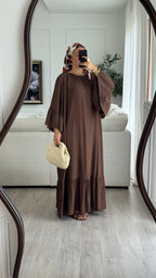Robe à volant | Marron