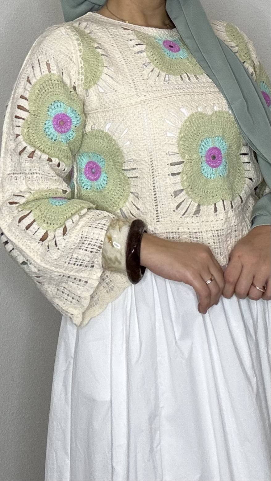 Haut en crochet pastel
