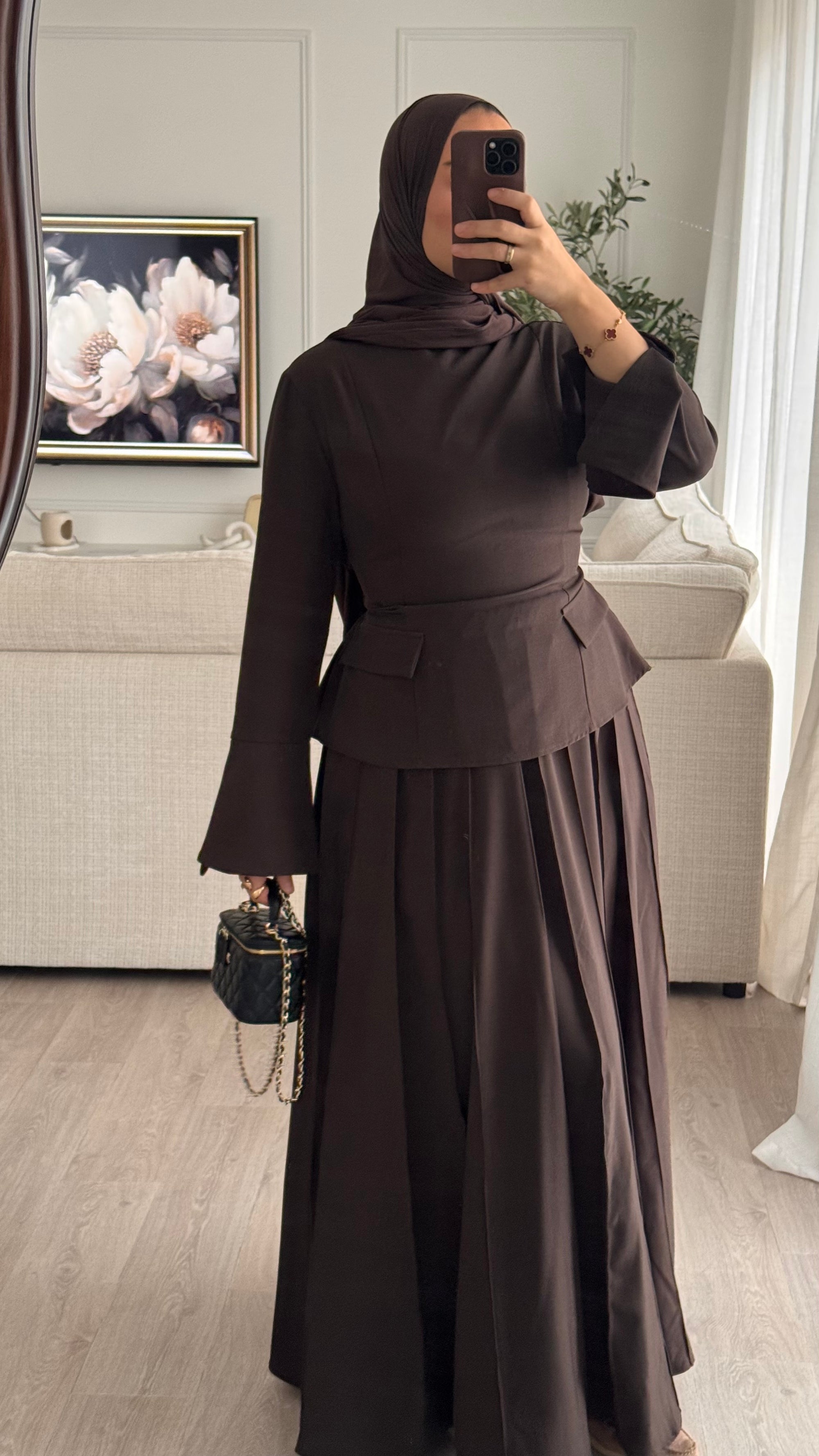 Ensemble jupe Carina | Chocolat [ PRÉCOMMANDE]