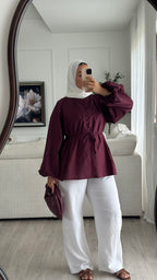 Blouse 100% cotton | Prune