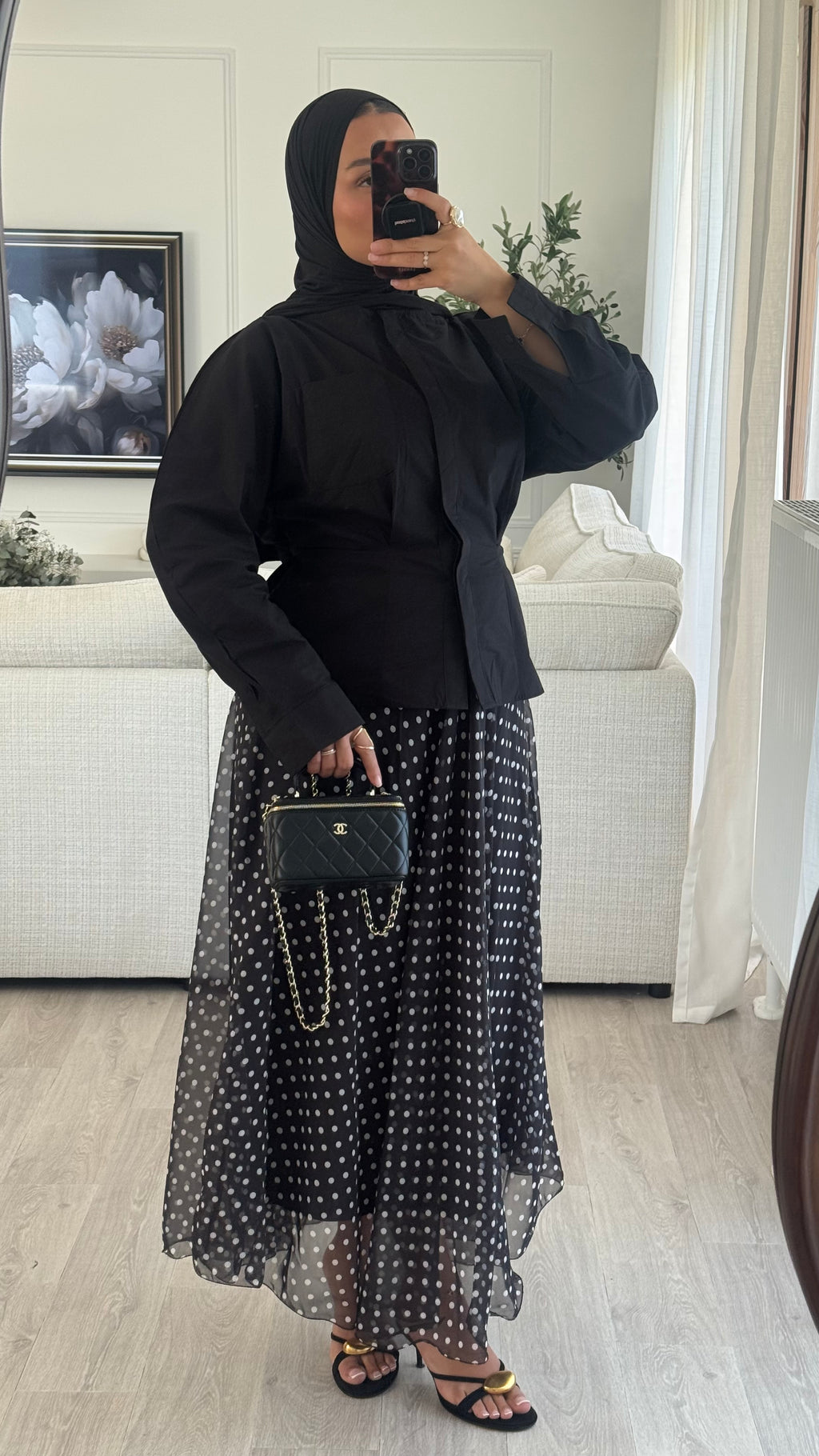 Jupe Organza pois  | Noir