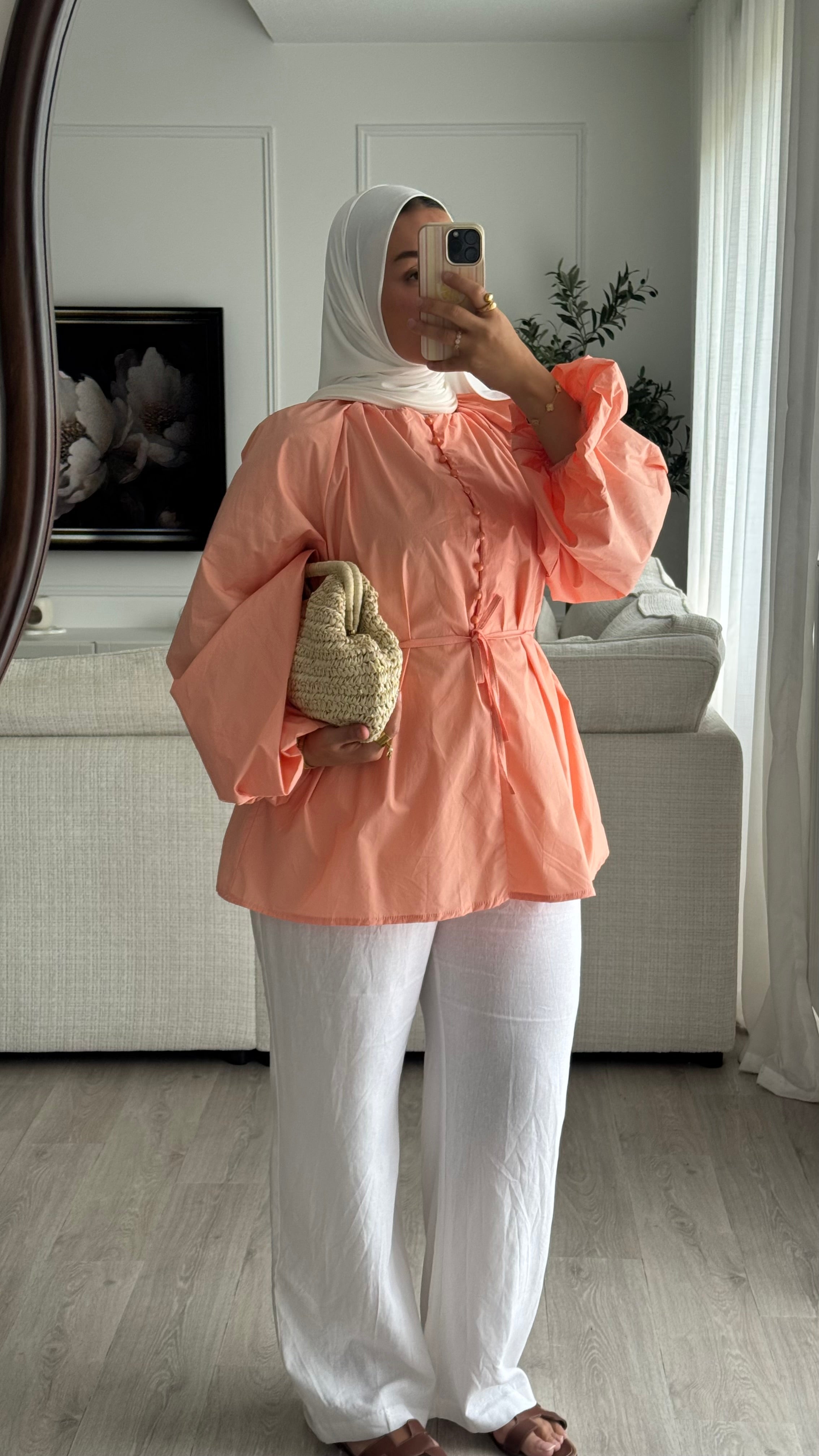 Blouse 100% cotton | Orange