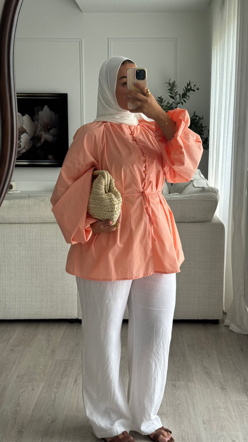 Blouse 100% cotton | Orange