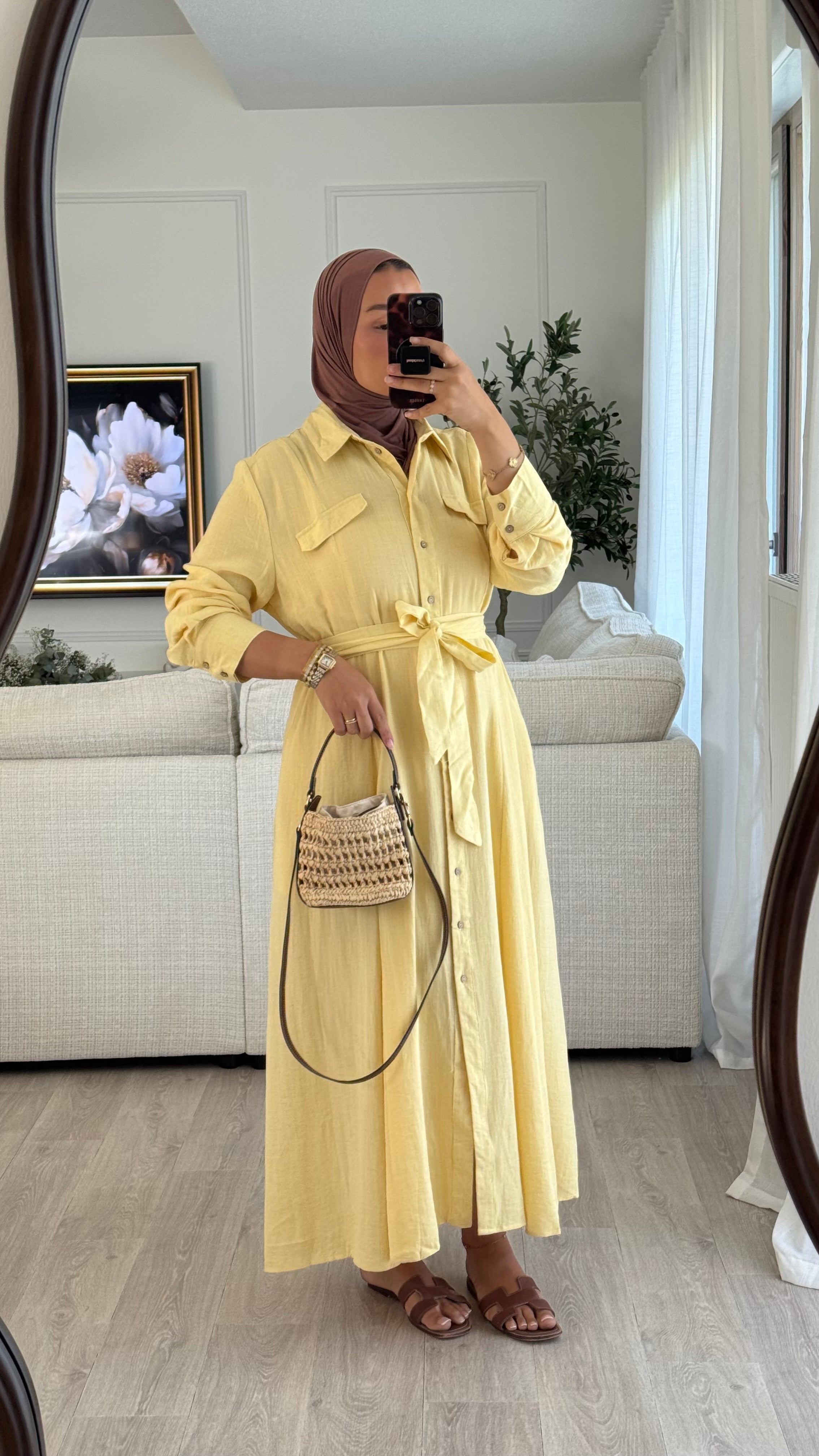 Robe lin Nayia | Jaune
