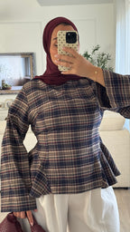 Blouse Peplum | à Carreaux