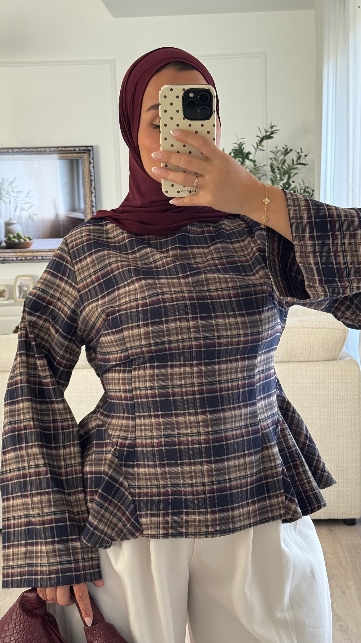 Blouse Peplum | à Carreaux