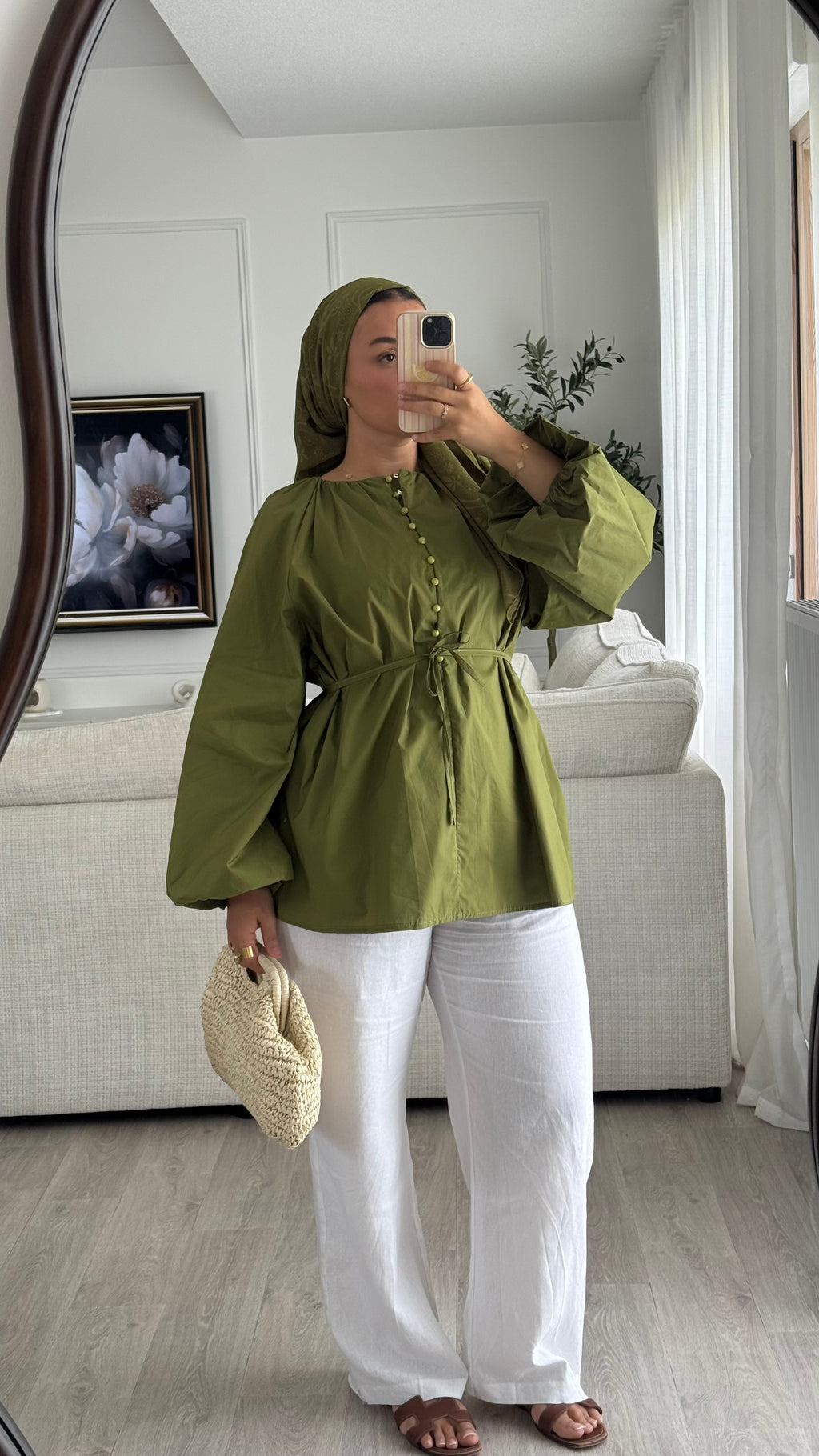 Blouse 100% cotton | Olive