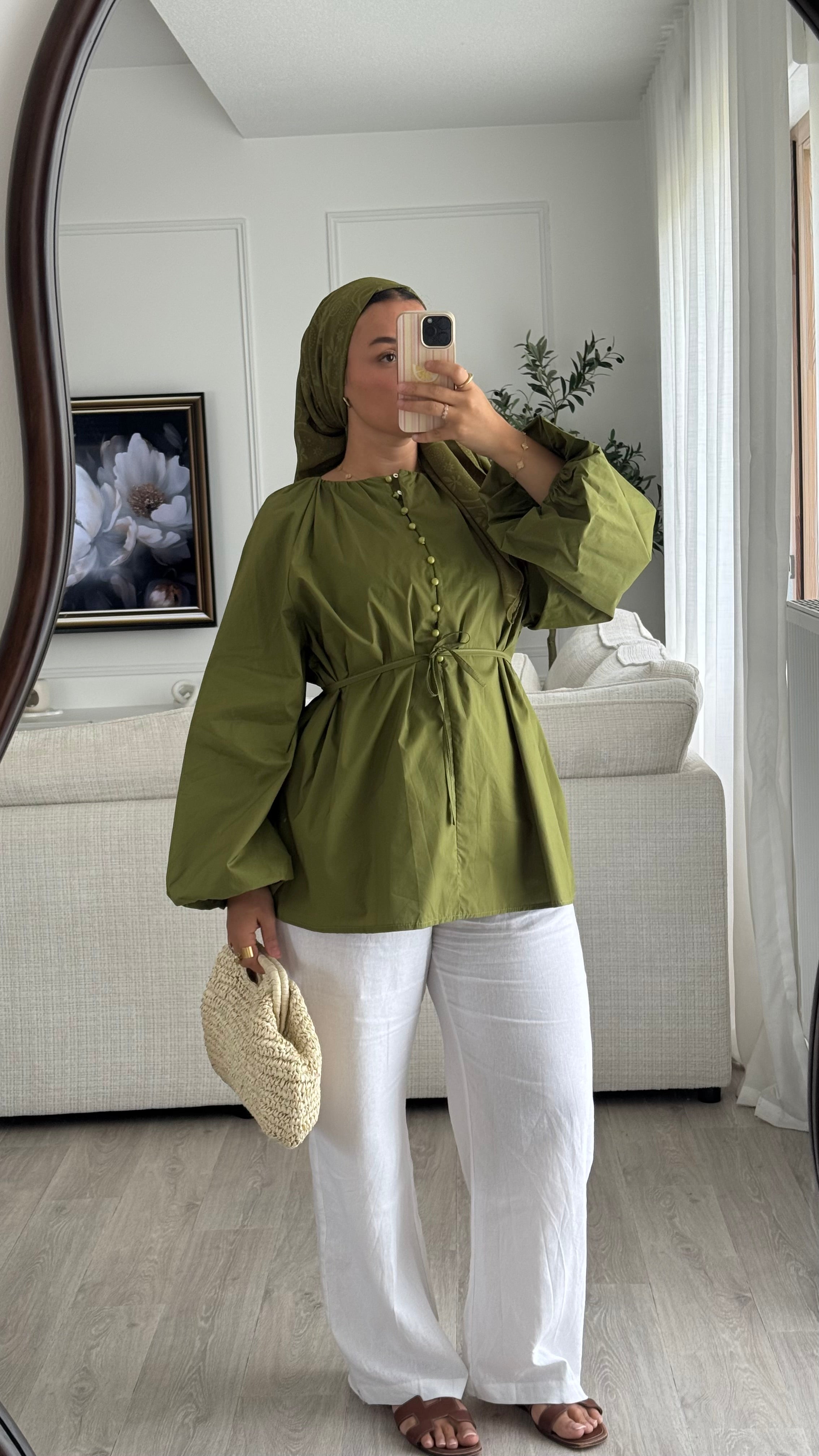 Blouse 100% cotton | Olive