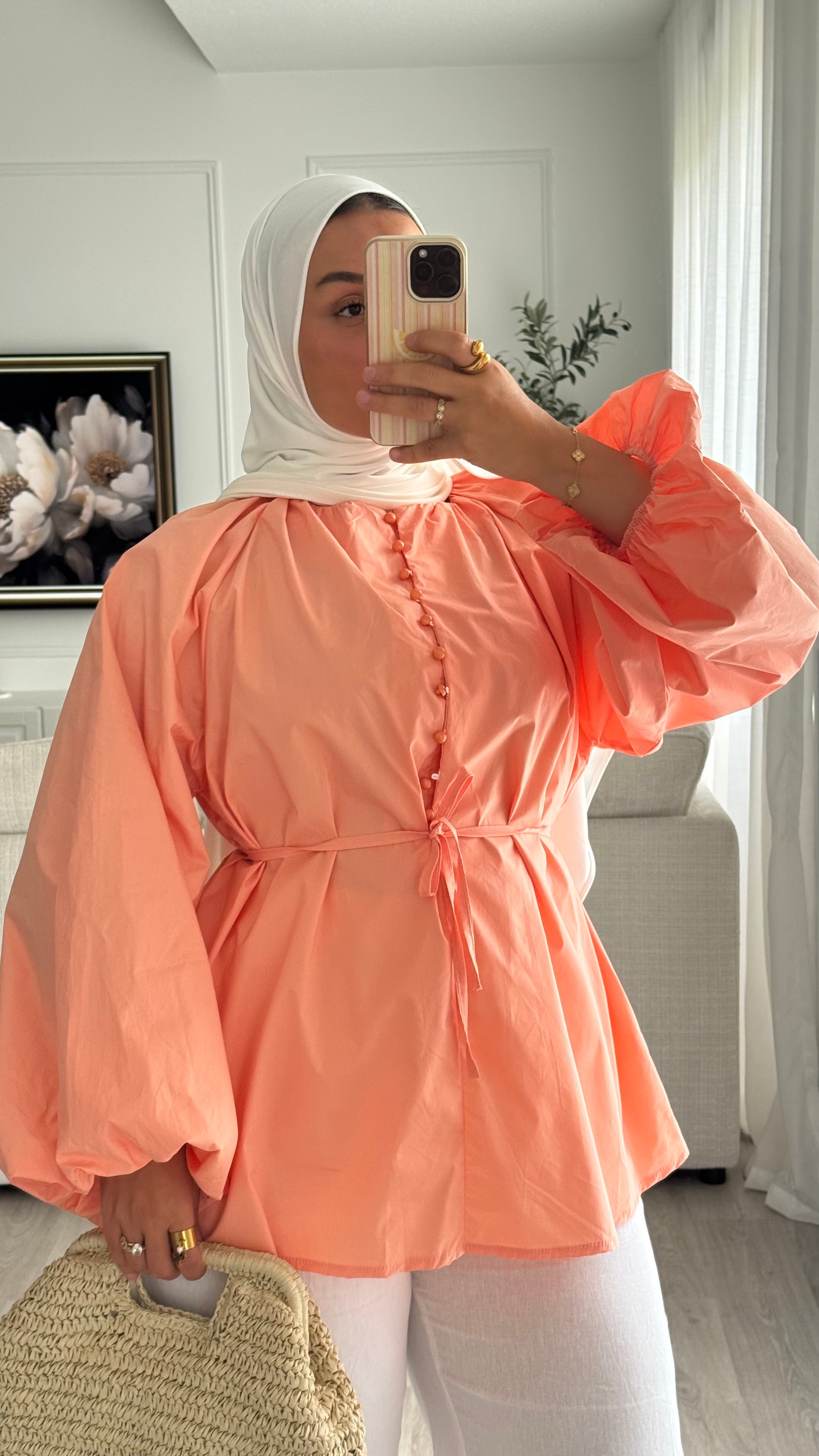 Blouse 100% cotton | Orange