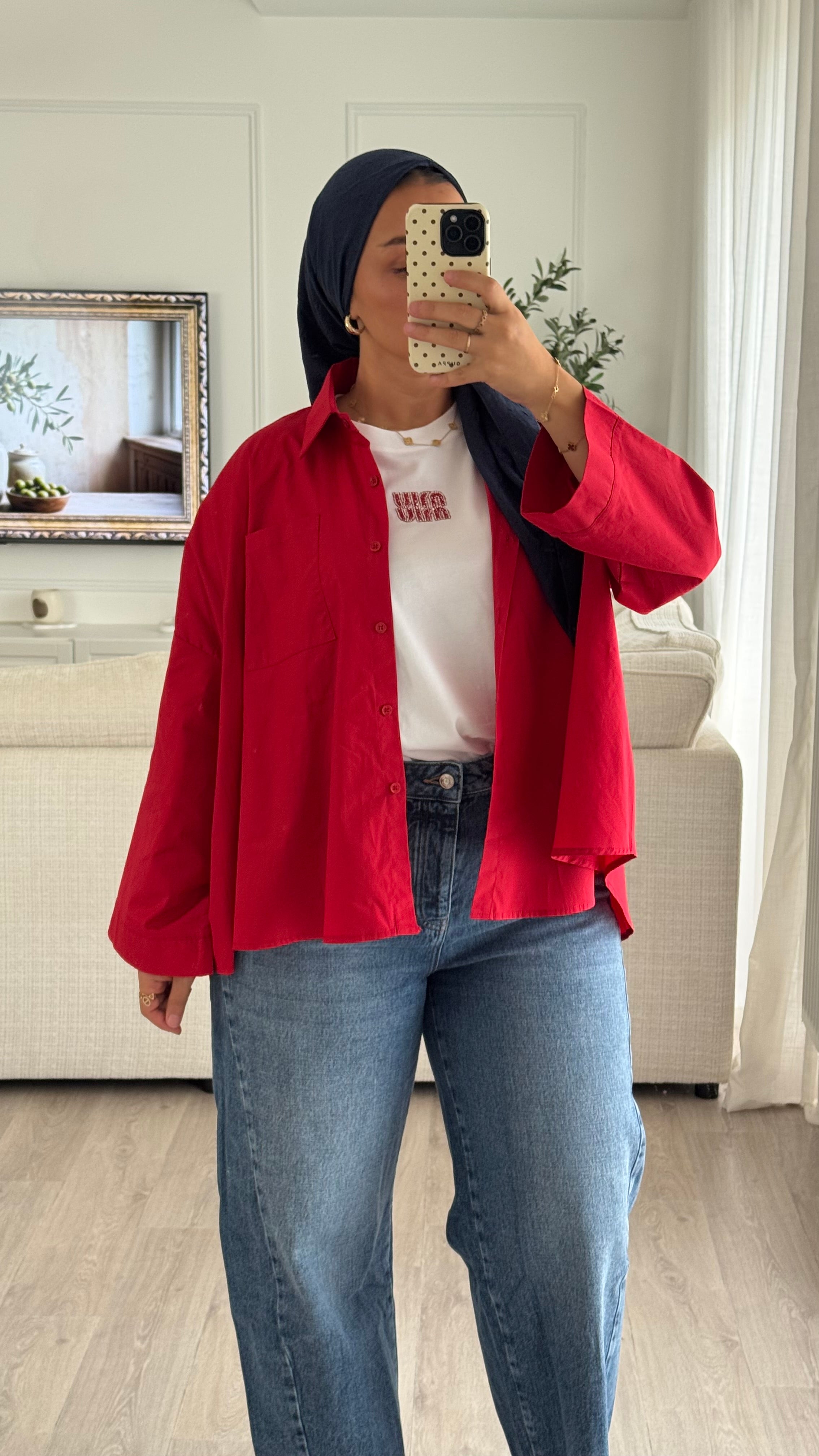 Chemise oversize | Rouge