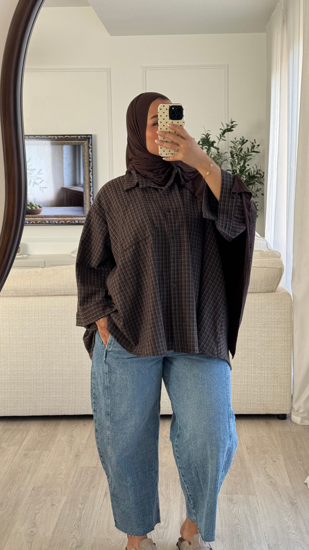 Chemise Oversize à carreaux | chocolat